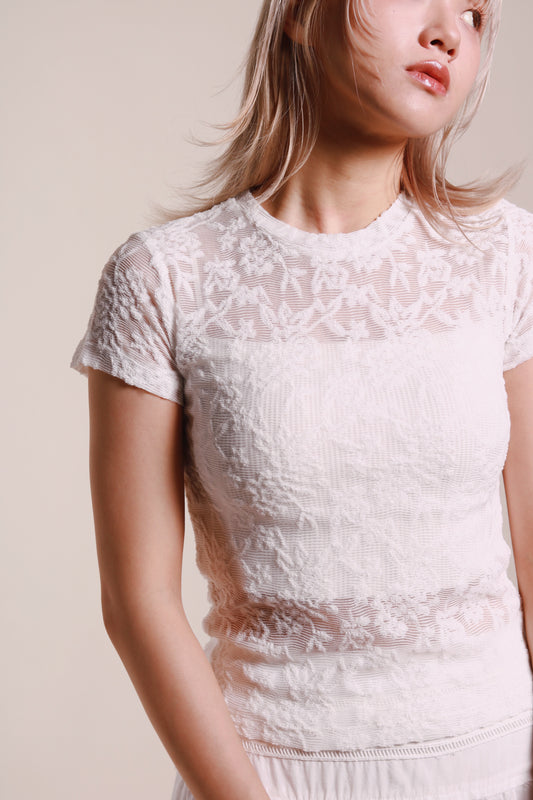 Mesh Flower Top (White)