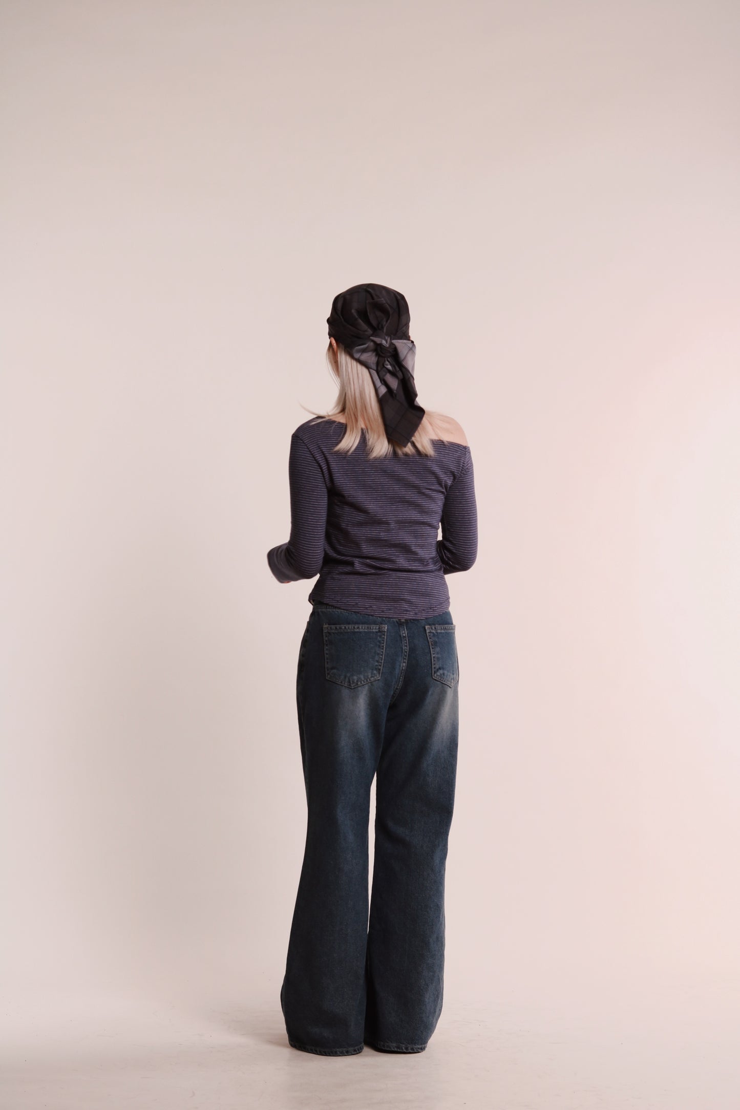 Striped One Shoulder Top (Blue)