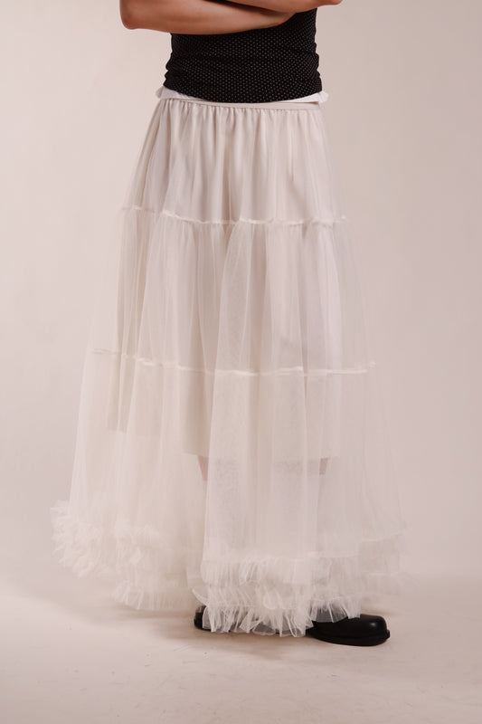 Doll Lace Ruffle Skirt (Ivory)
