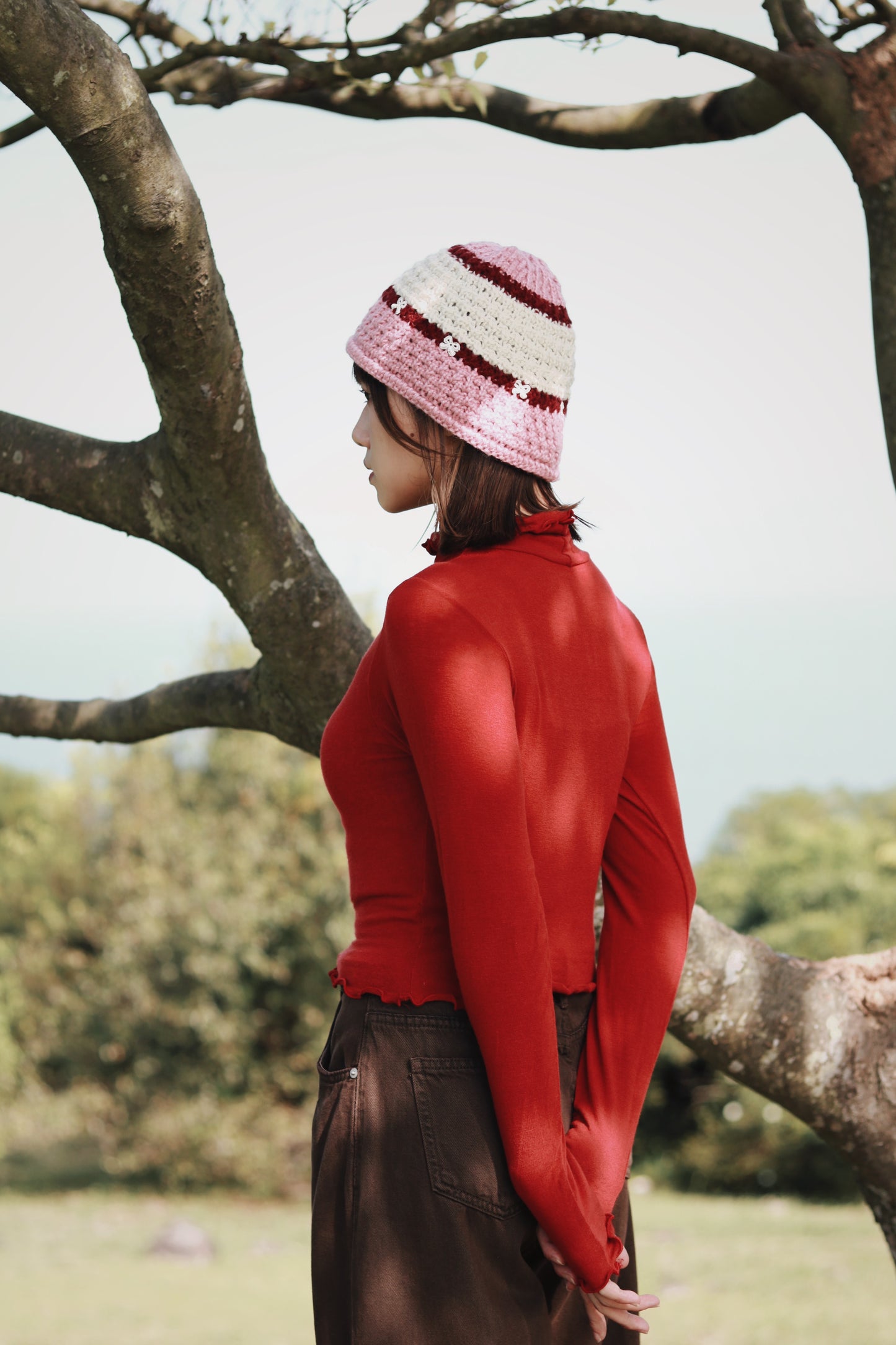 Little Ribbon Bucket Hat (Pink)