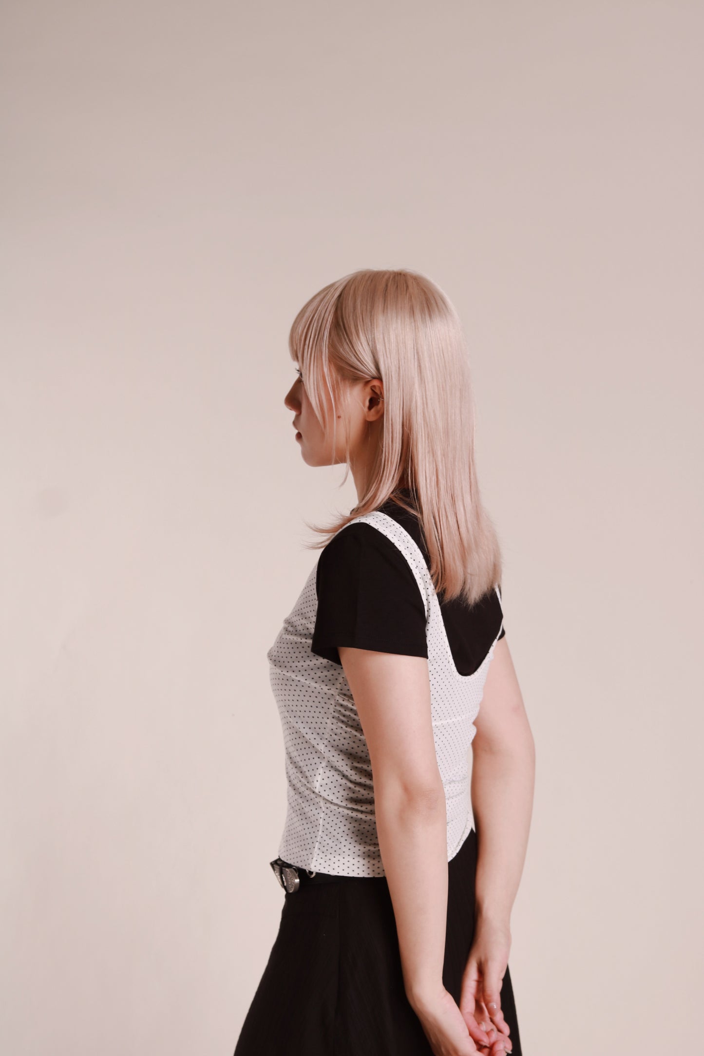 Dot Dot Sleeveless Top (White)