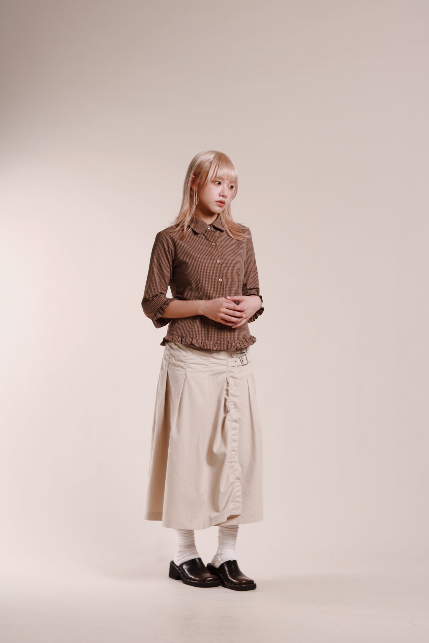 Autumn Ruffle Shirt (Brown)