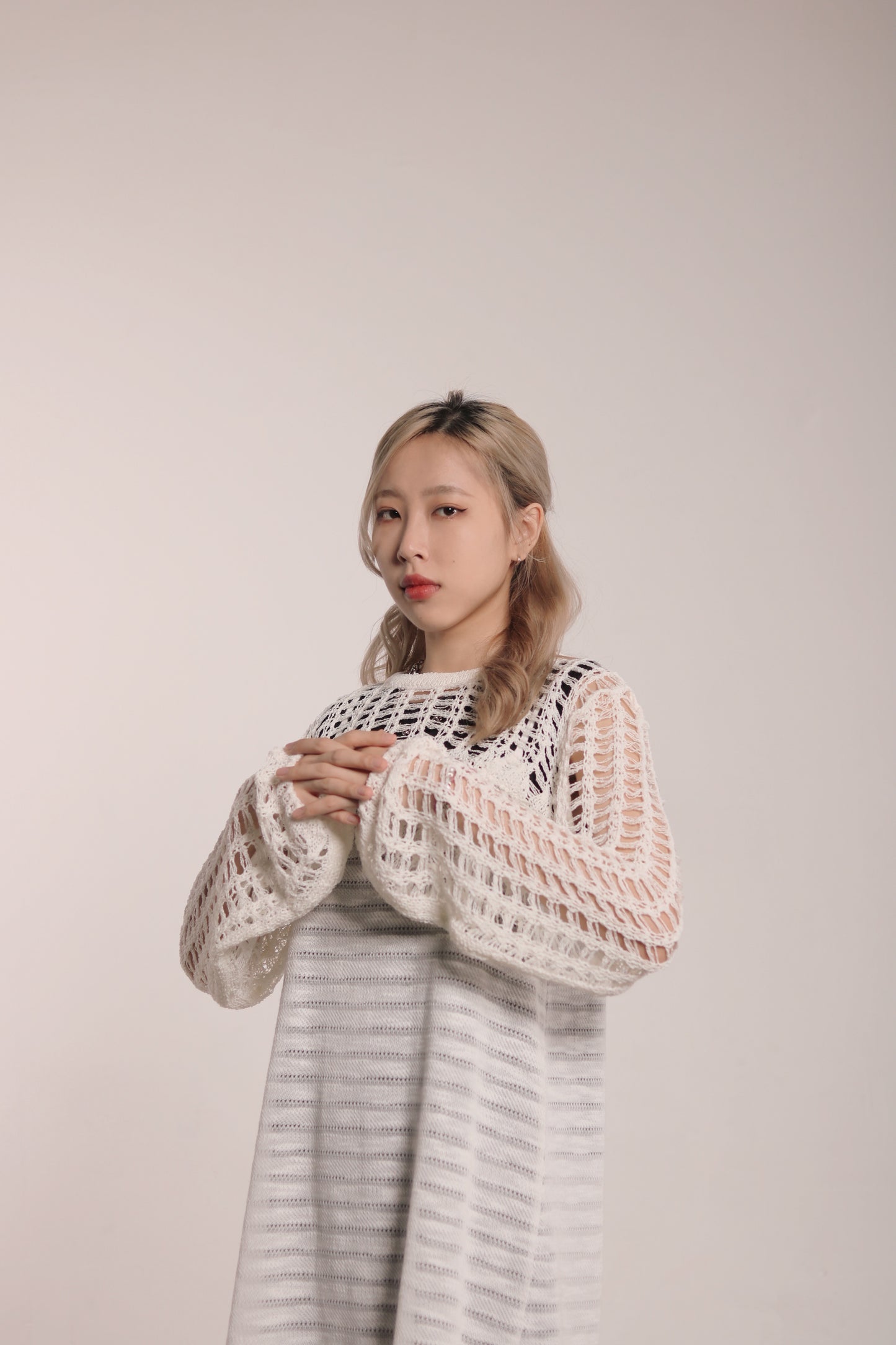 Net Crop Top (White)