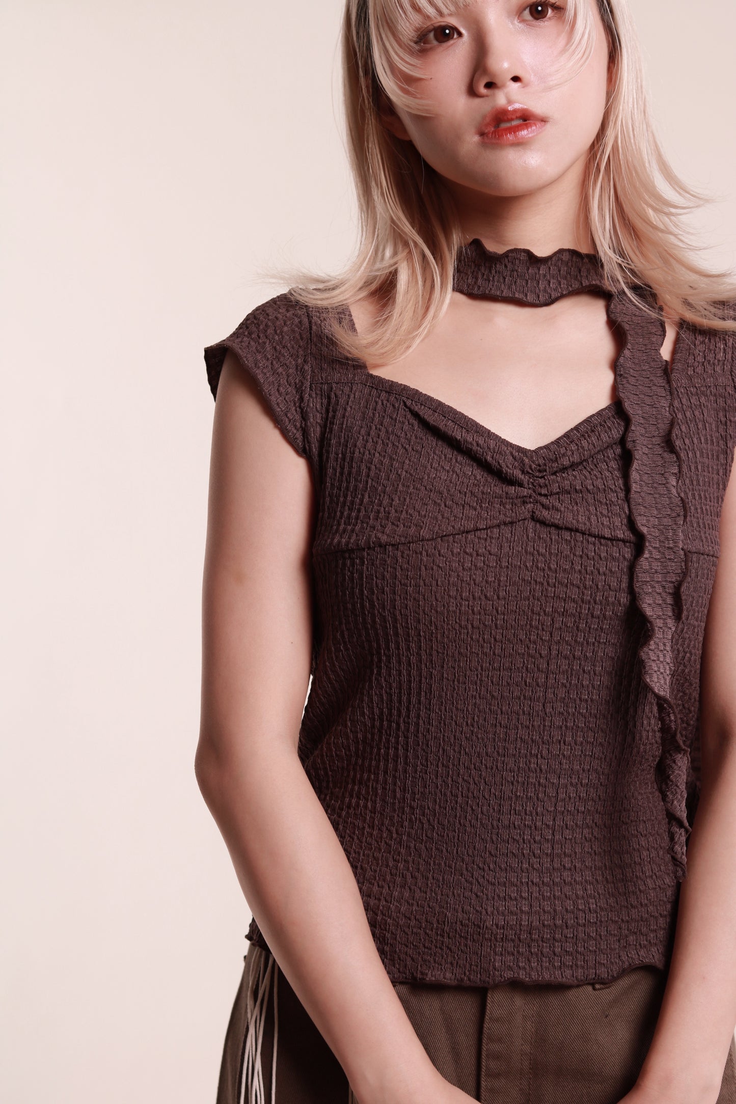 Gathered Tee Set (Brown)