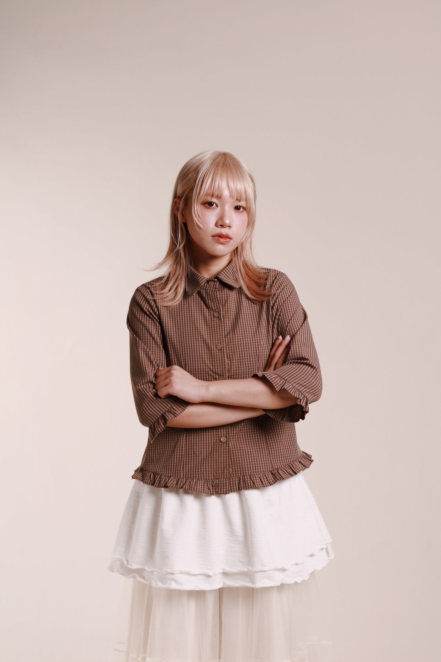 Ruffle Tube Mini Dress (White)