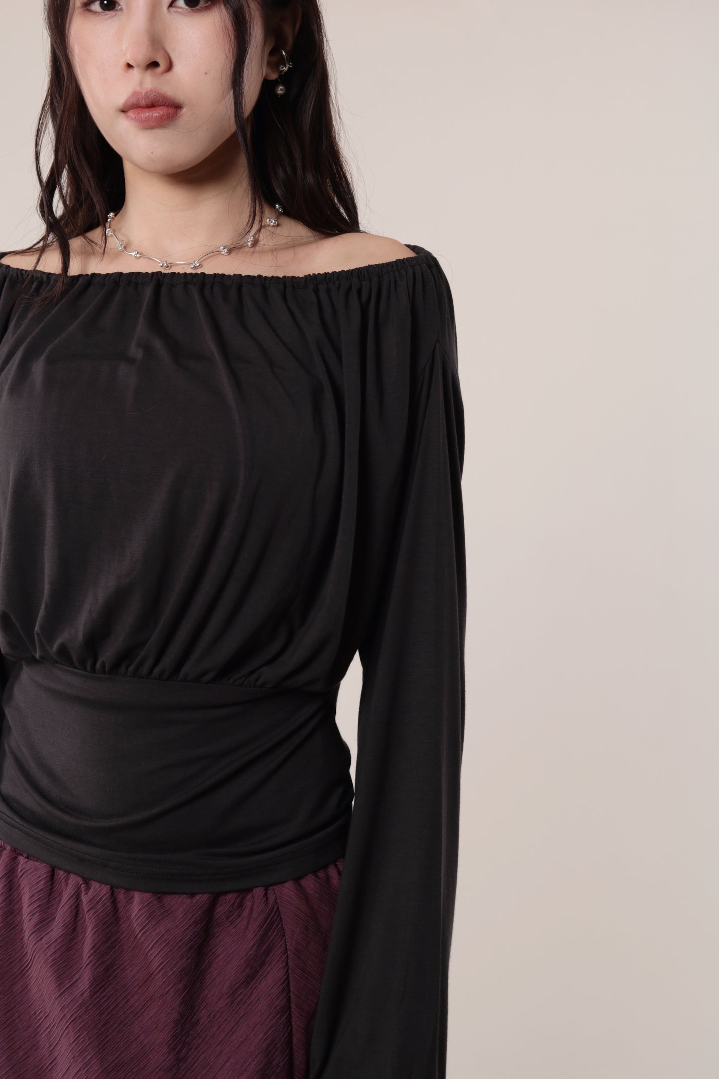 Luna Gathered Top (Black)