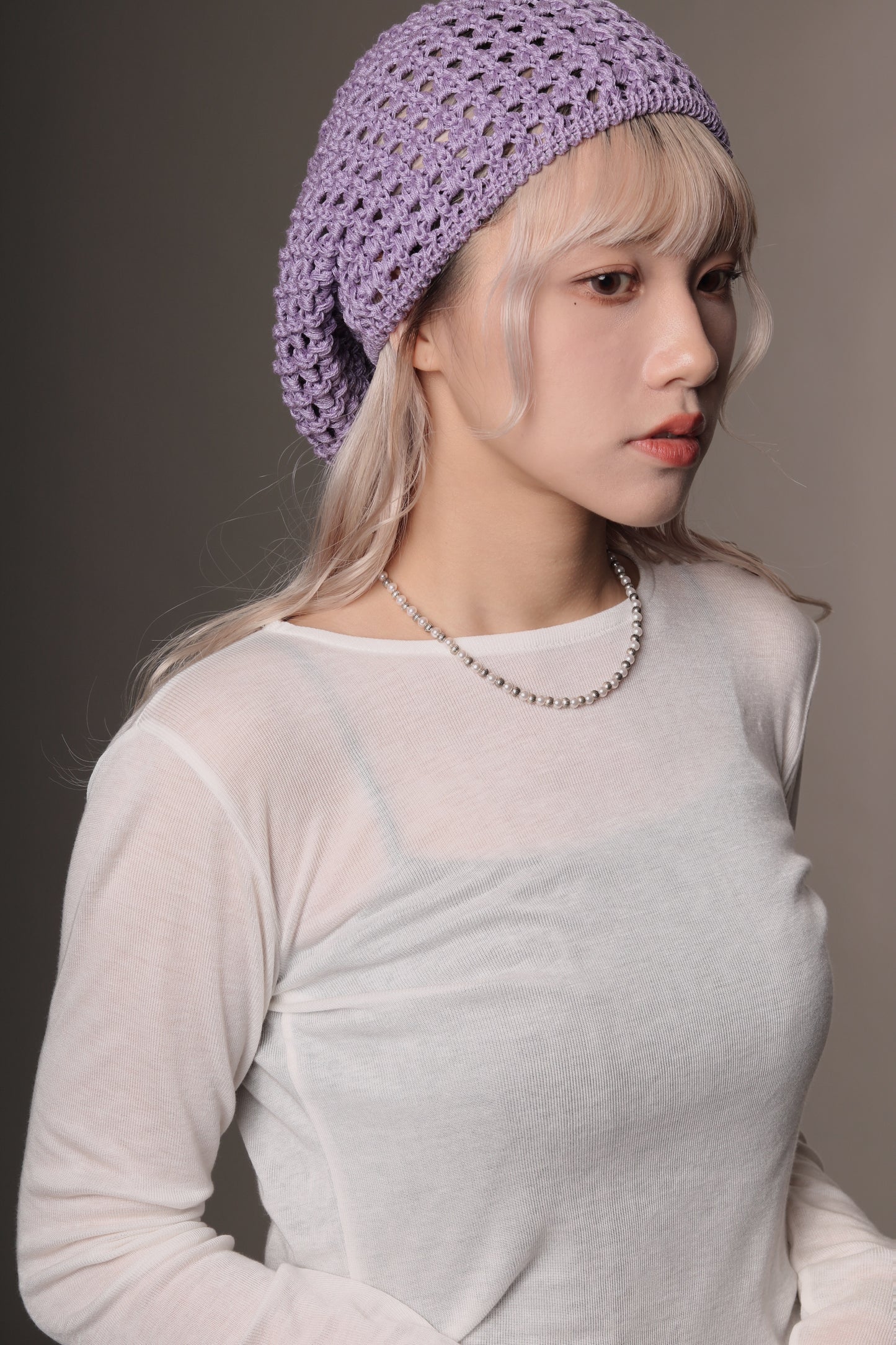 Daily Knit Beret (Black/Blue/Pink/Purple/White)