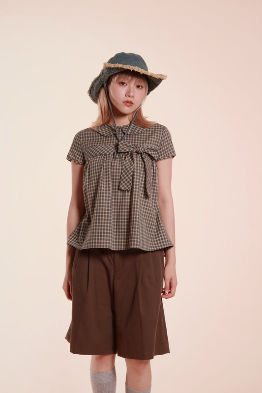 Doll Bow Blouse (Beige)