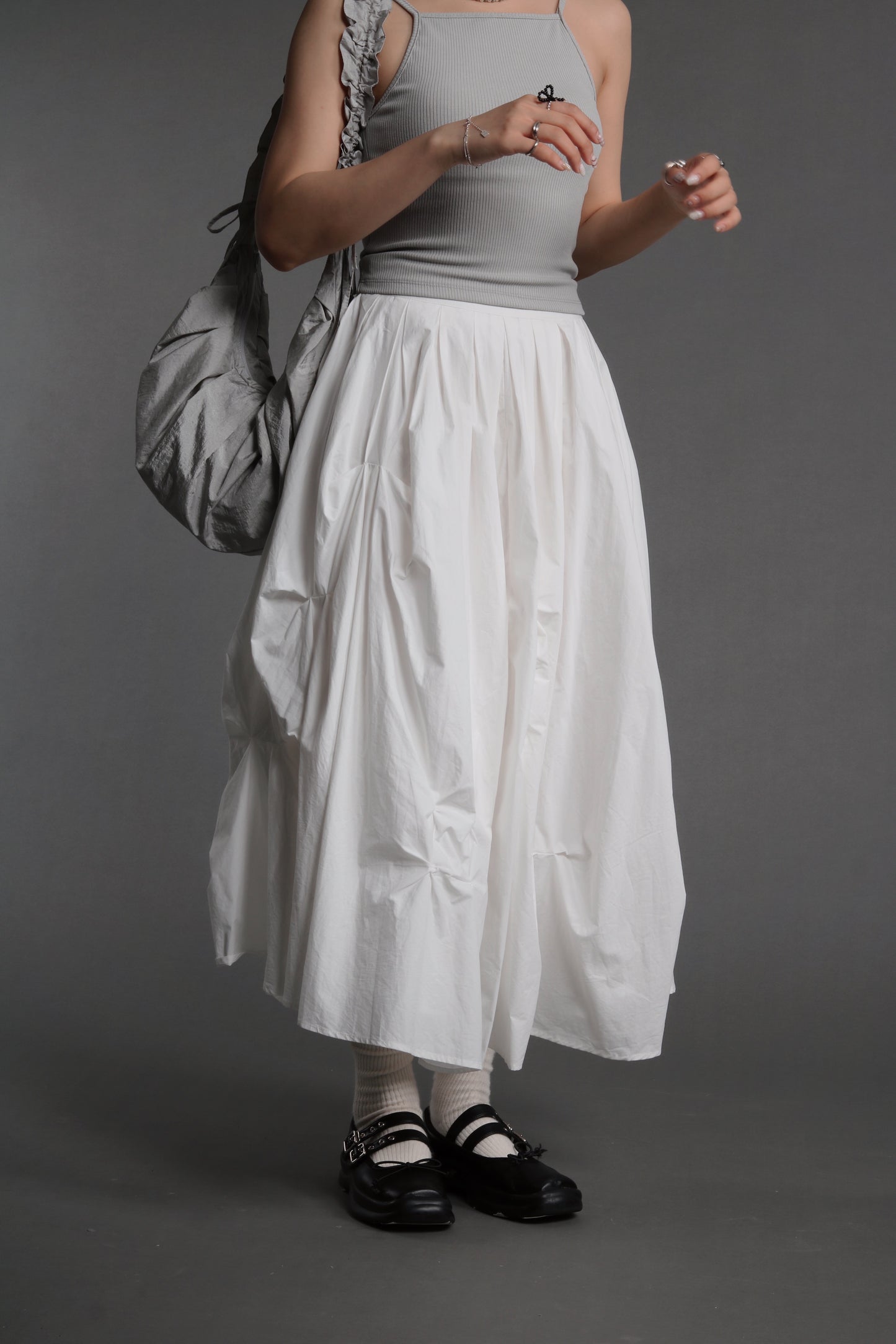 Doll Gathered Skirt (White)