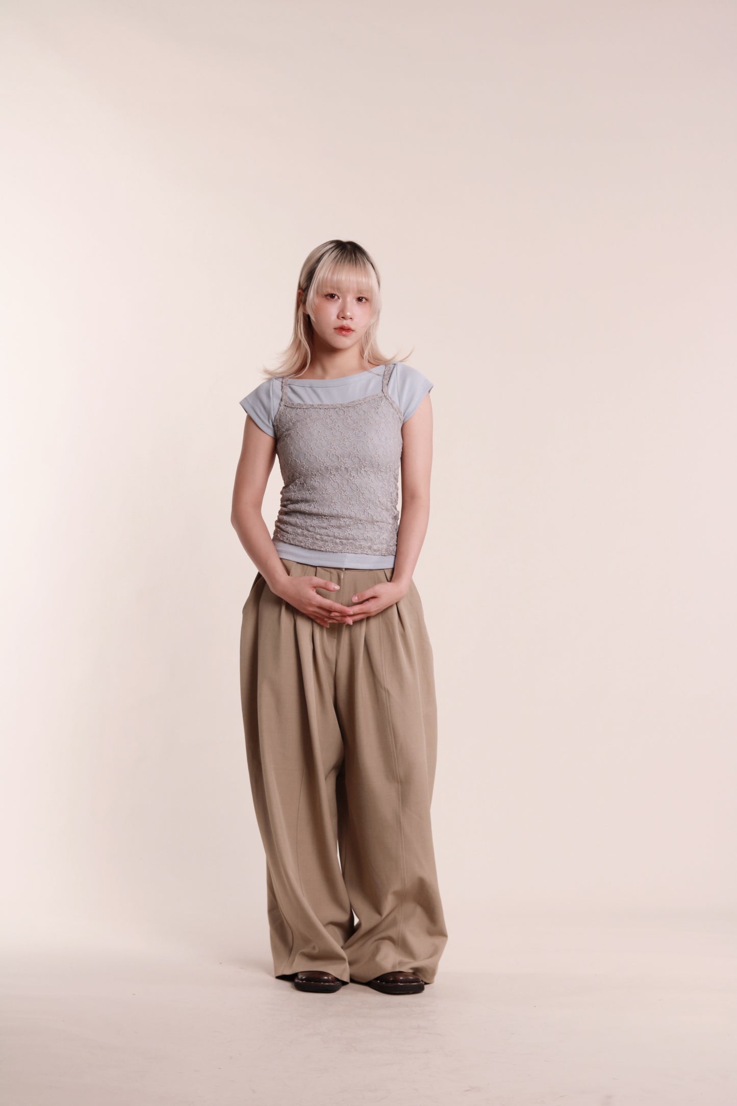 Mesh Sleeveless Top (Grey)