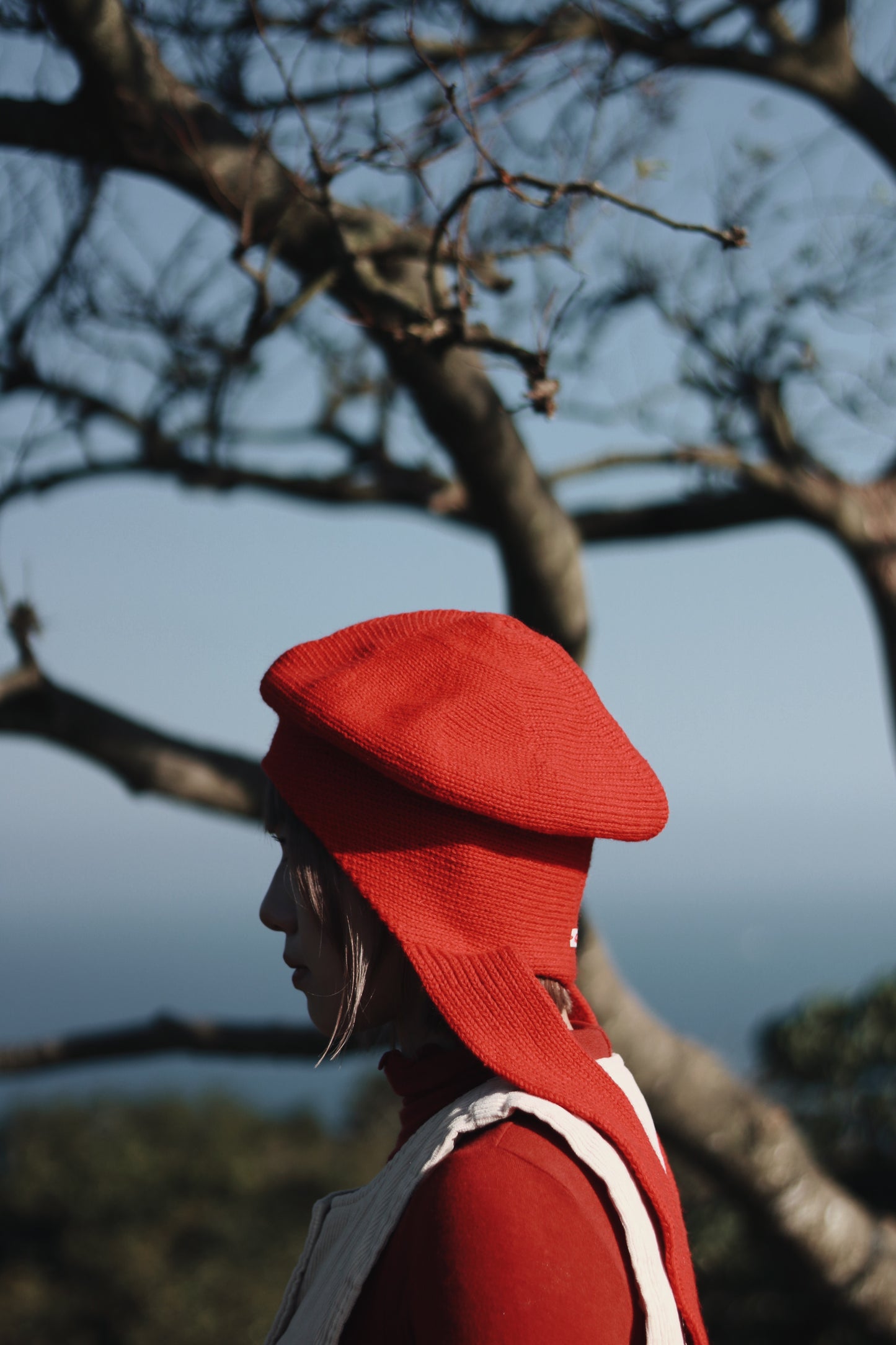 Doll Beret (Black/Grey/Red)