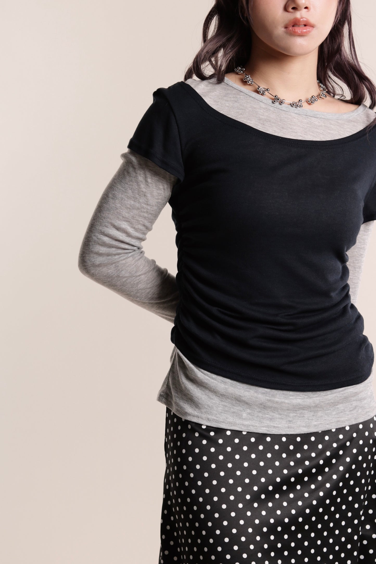 Mila Layered Top (Grey)
