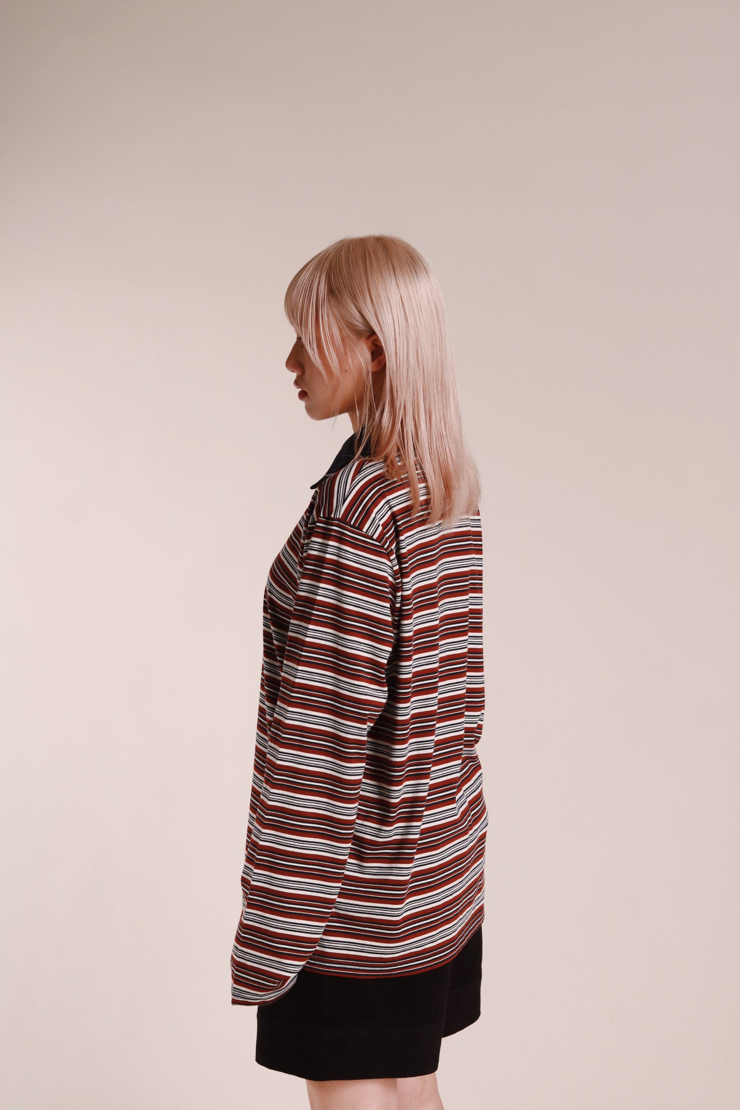 Striped Polo Top (Wine)