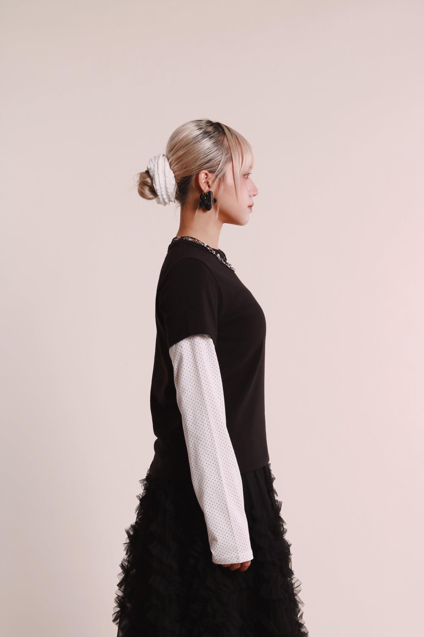 Layered Dot Top (White)