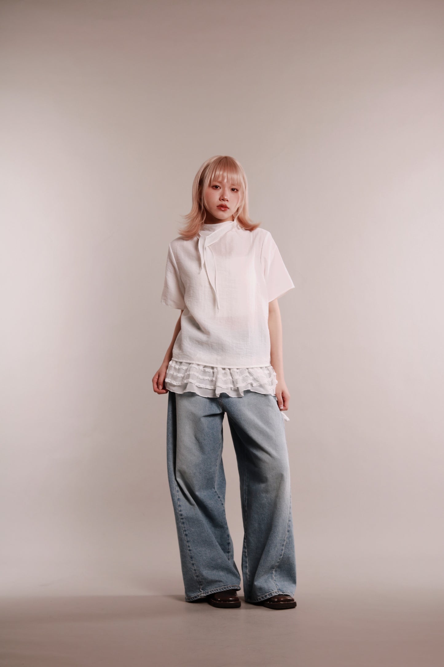 See Through Tie Top (White)