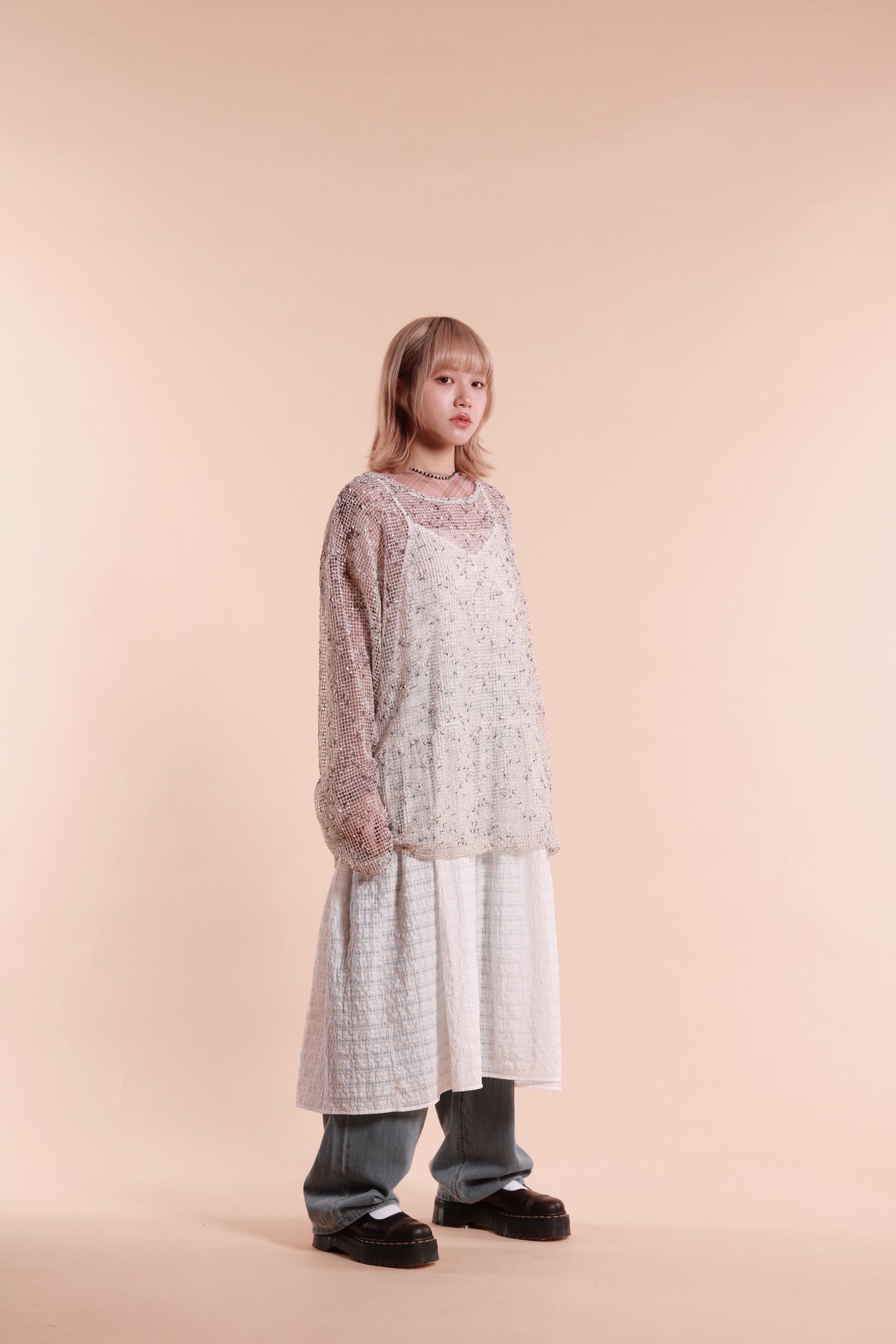 Oversized Net Top (Ivory)