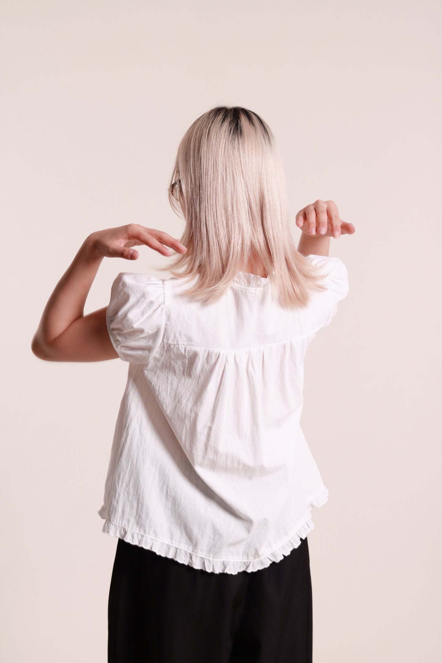 Puff Sleeve Blouse (White)