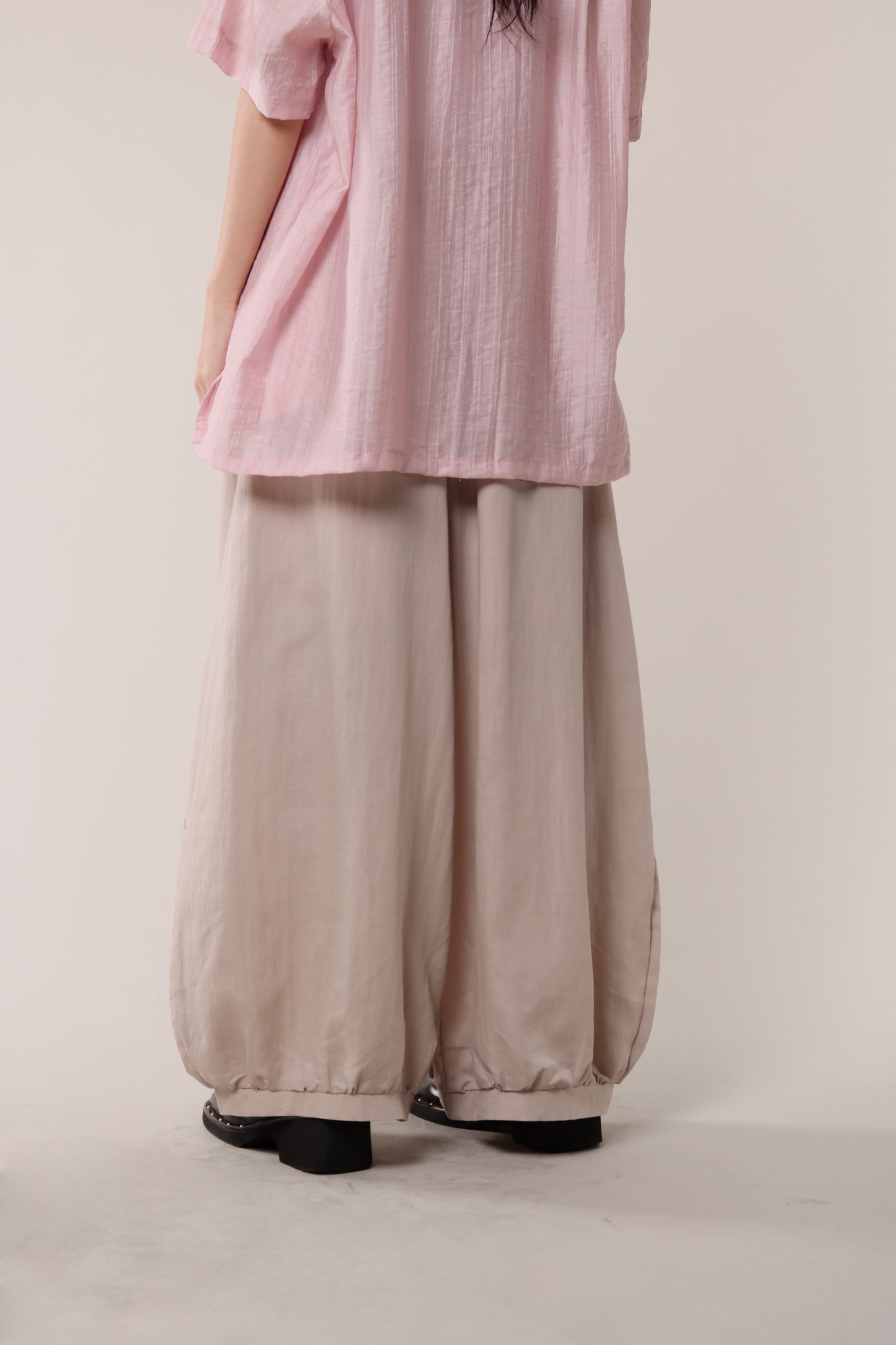 Linen Bubble Pants (Beige)