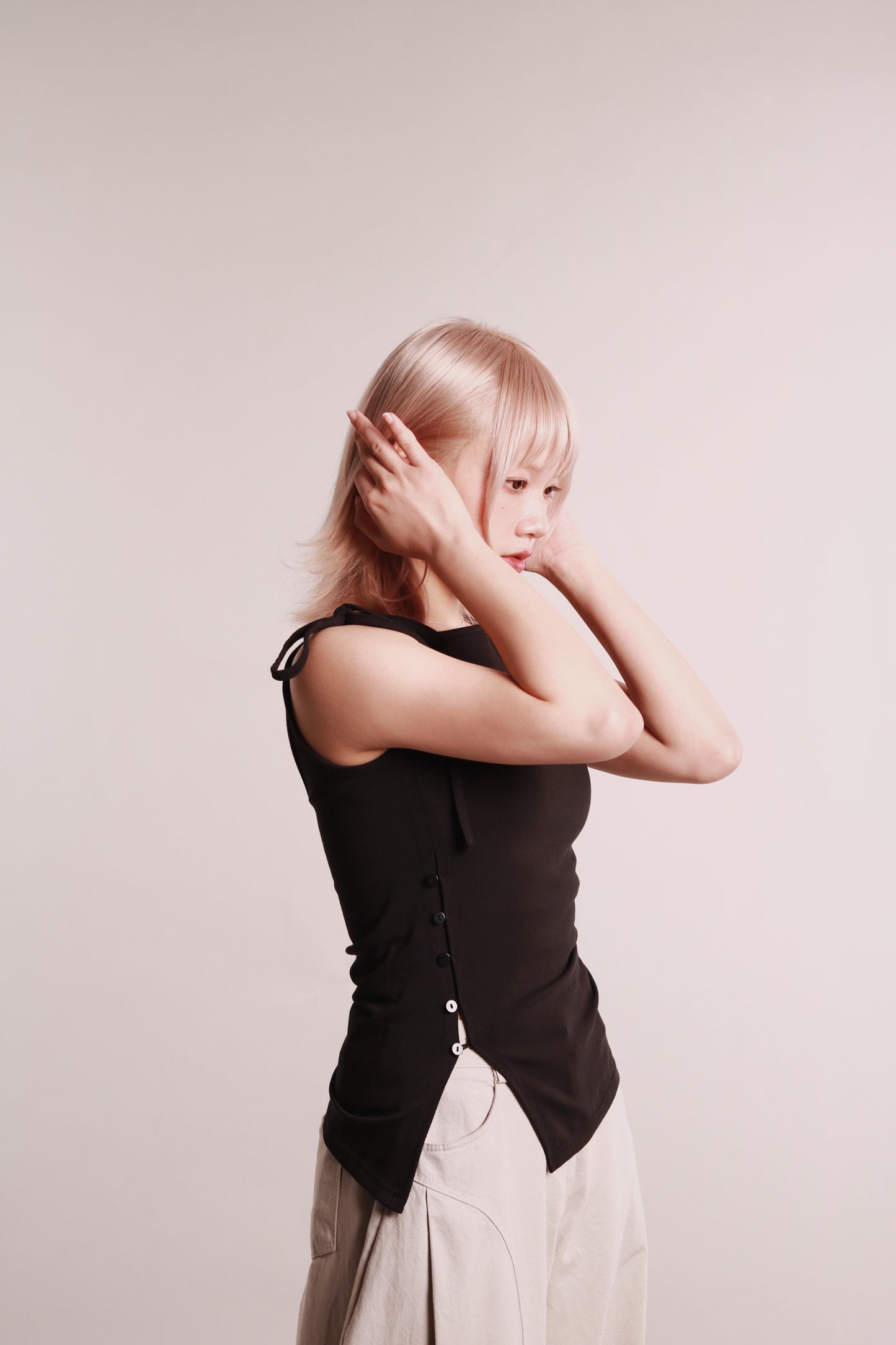 Side Cut Dance Top (Black)