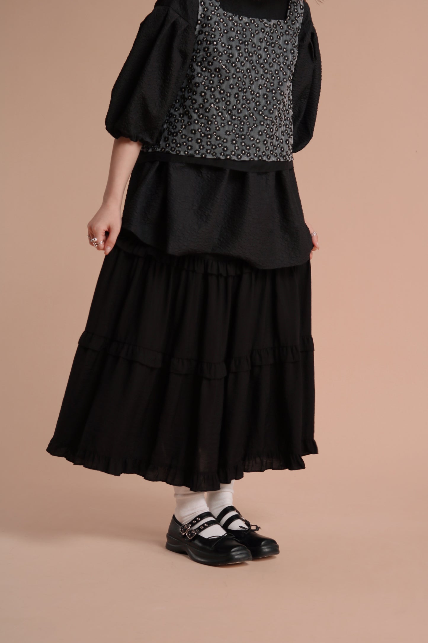 Alva Ruffle Dress (Black)