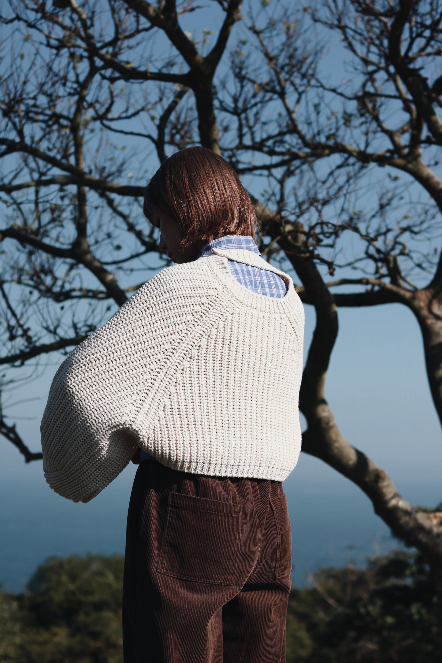 Puff Sleeve Cardigan (Ivory)