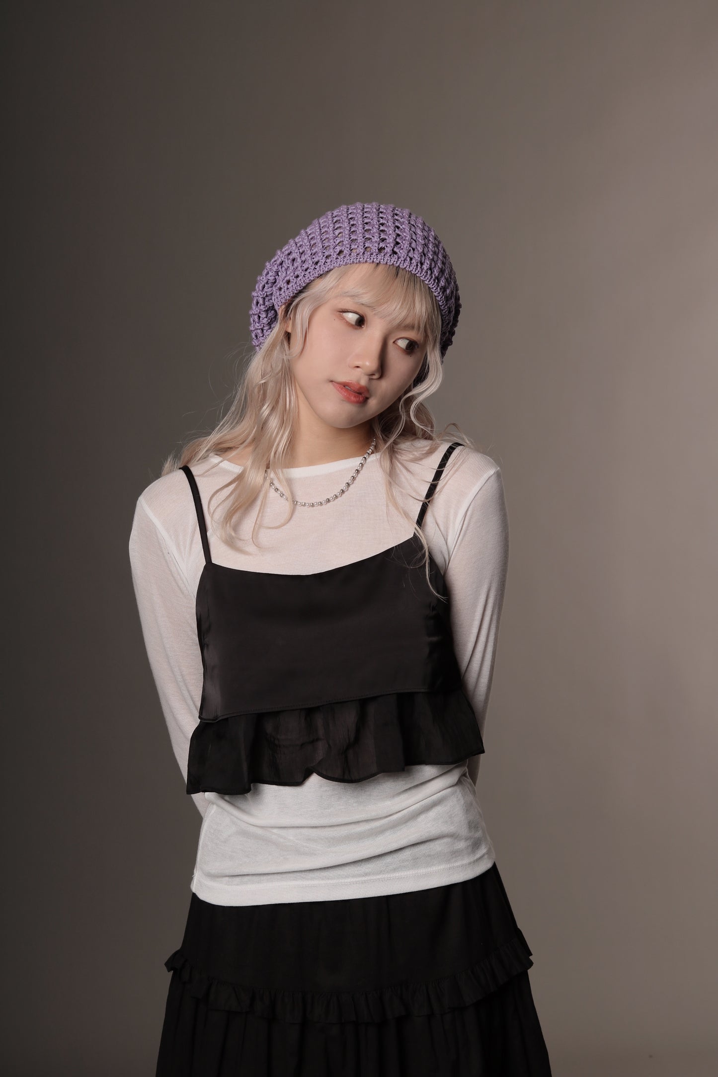 Daily Knit Beret (Black/Blue/Pink/Purple/White)