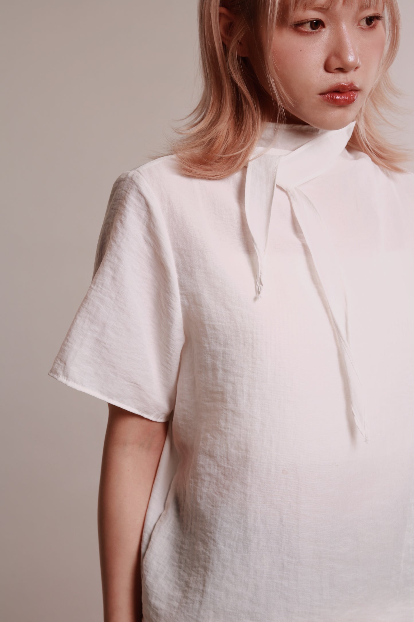 See Through Tie Top (White)