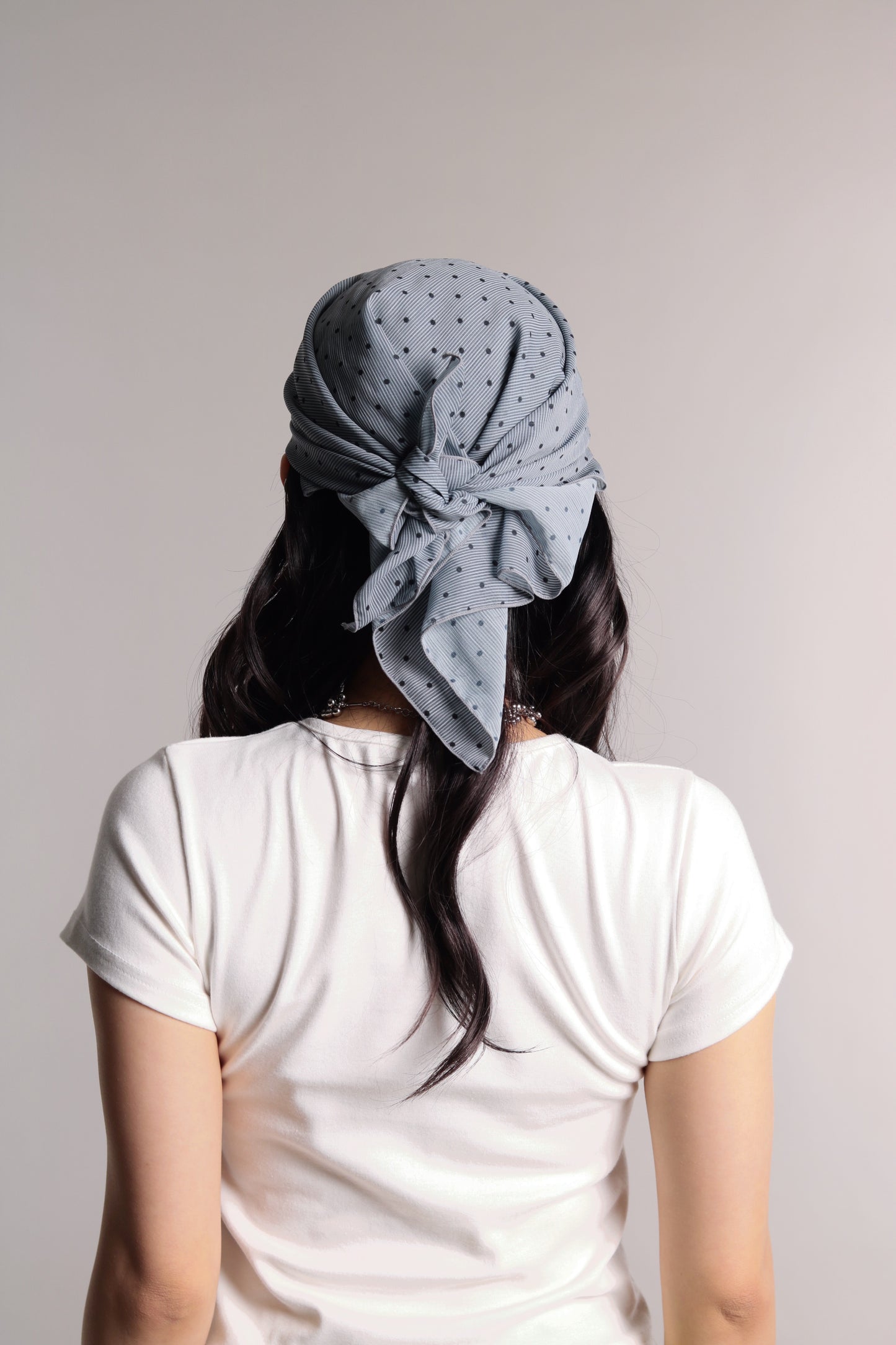 Polka Dot Scarf (Grey Blue)
