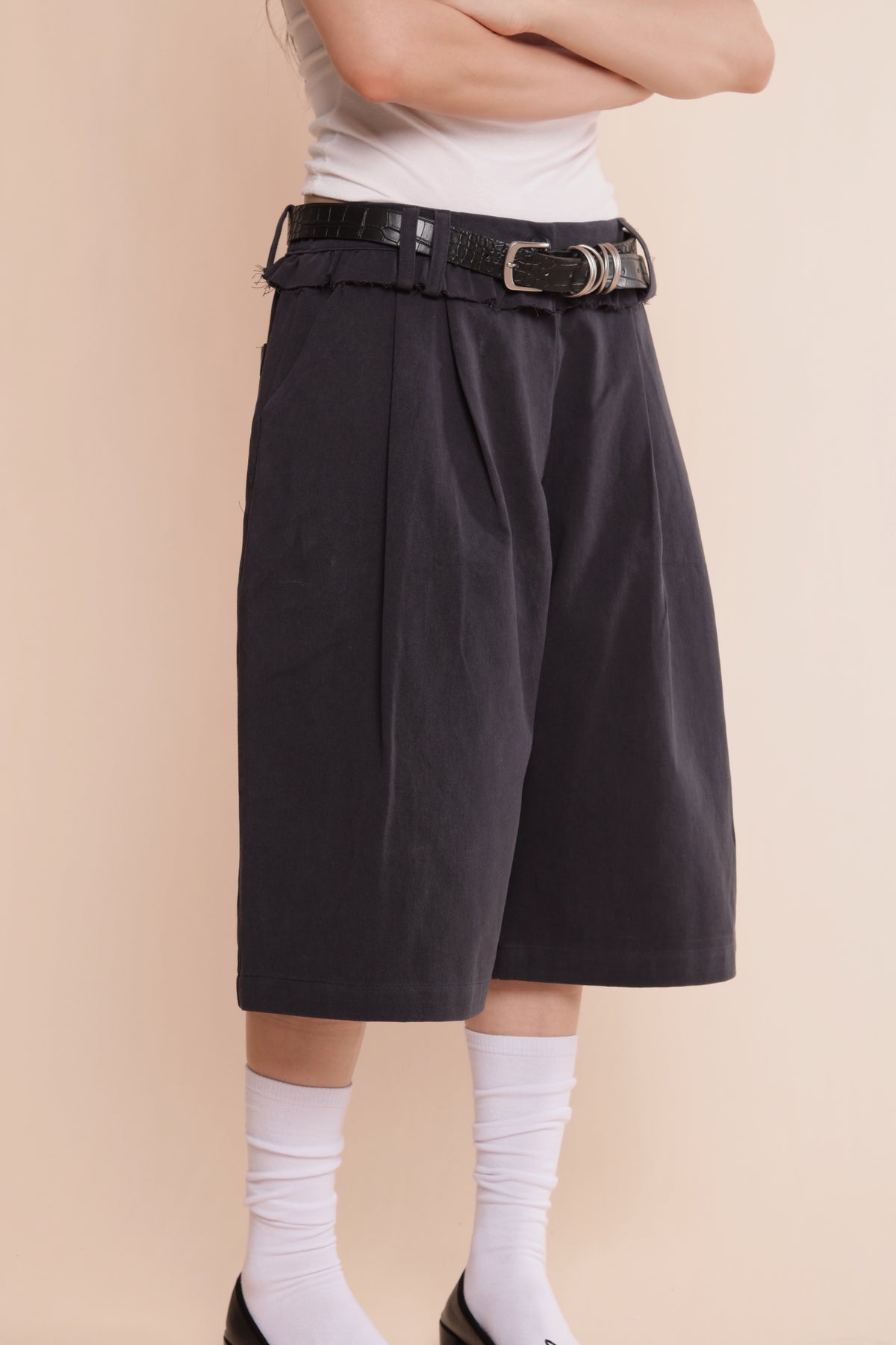 Ruffle Shorts (Navy)