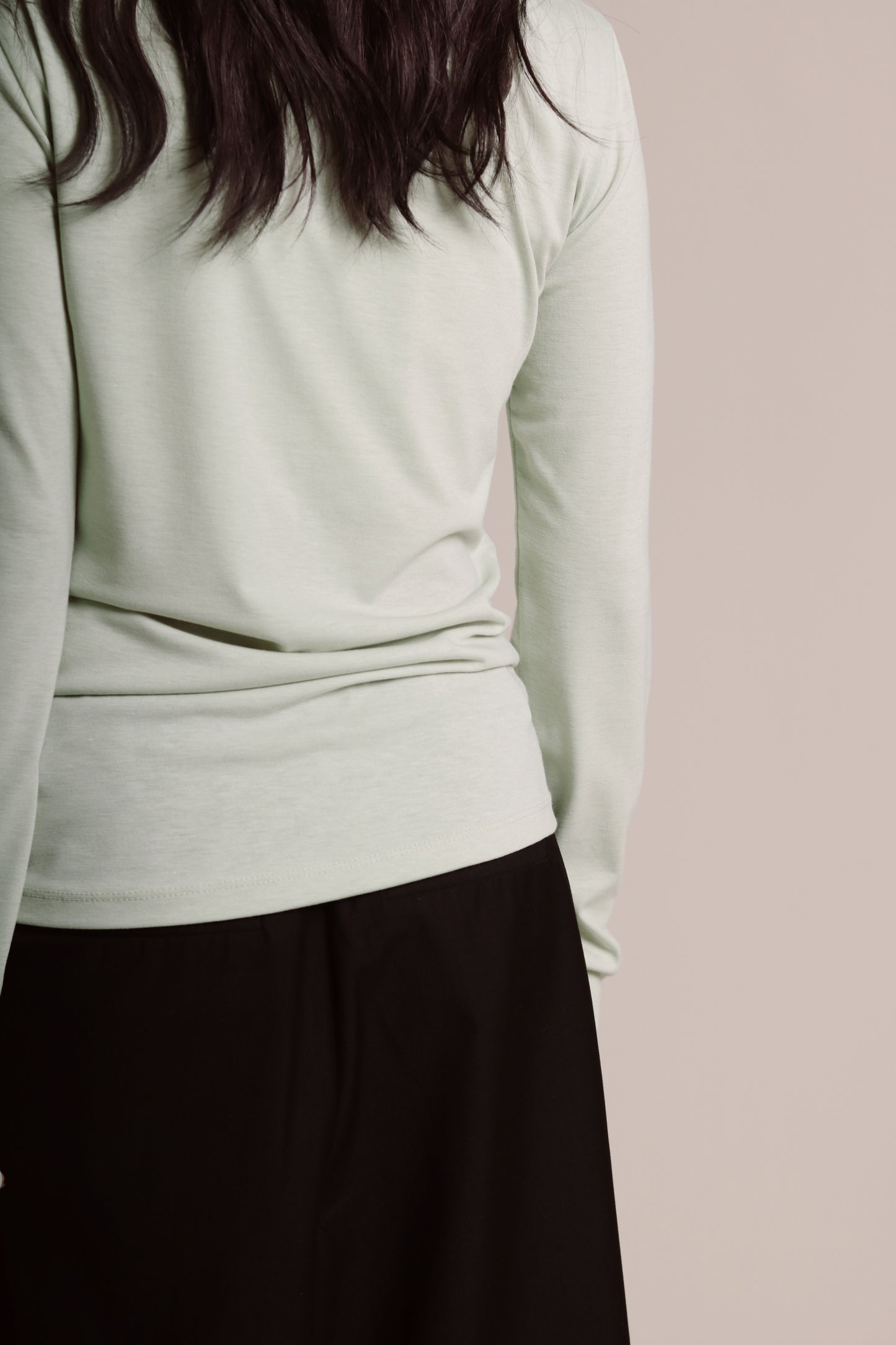 Soft Gathered Neck Top (Matcha)