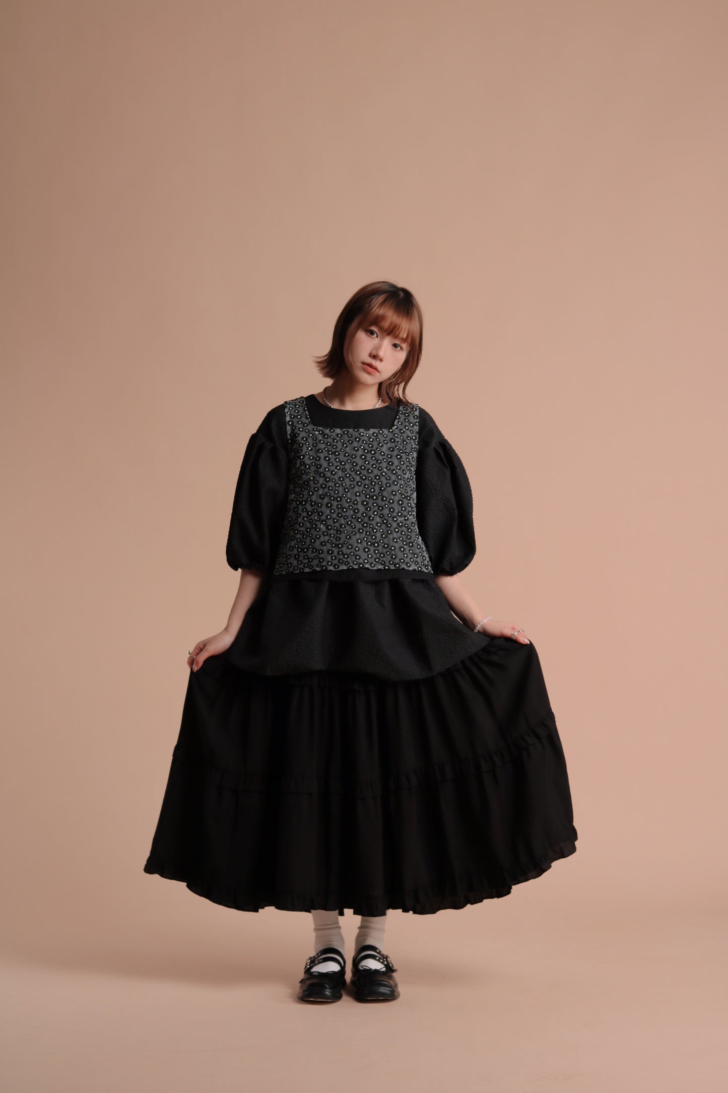 Alva Ruffle Dress (Black)