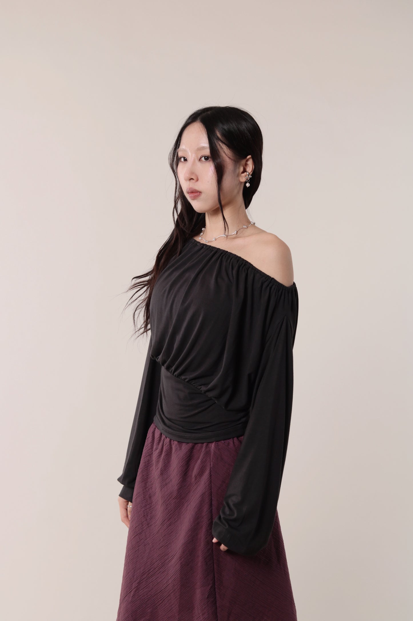Luna Gathered Top (Black)