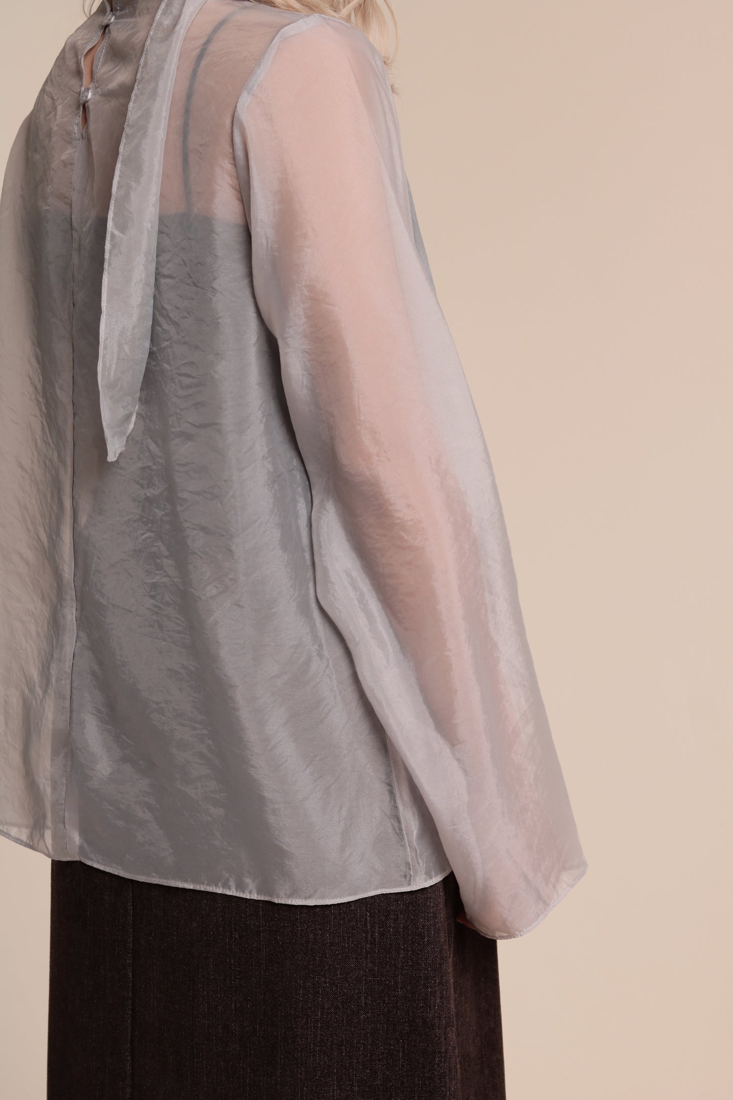 Doll See Through Blouse (Grey)