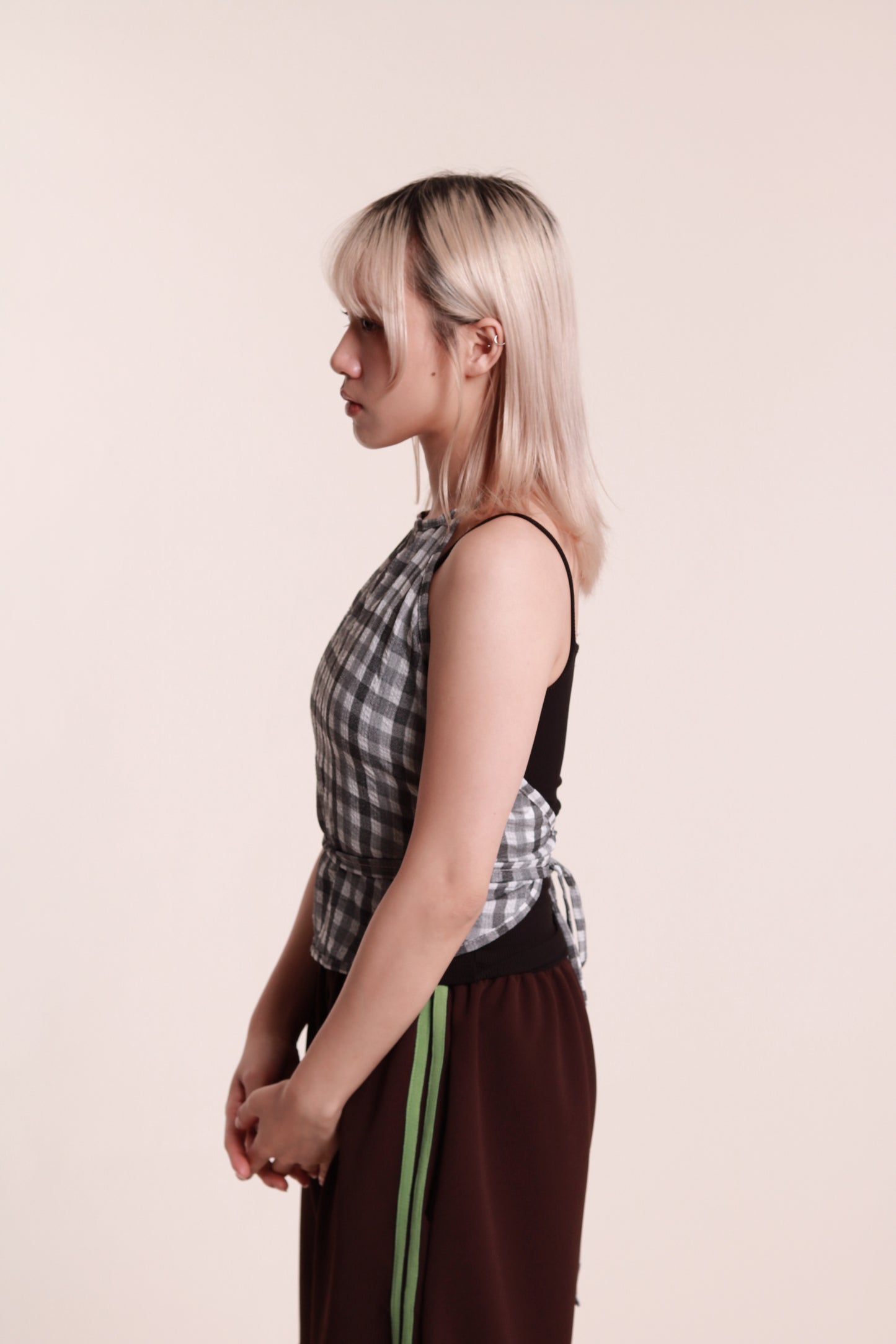 Checkered Halter Top (Black)