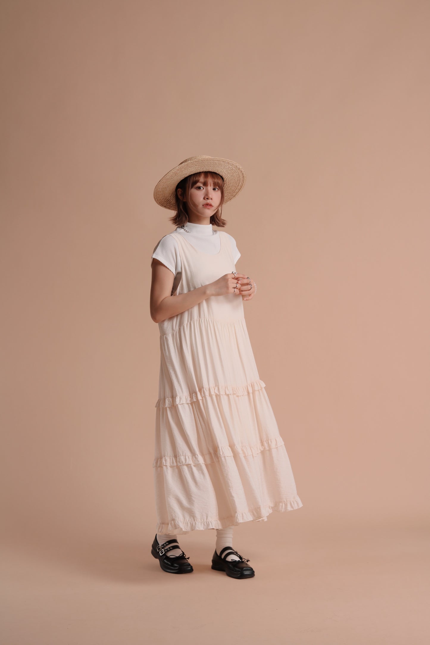 Alva Ruffle Dress (Ivory)