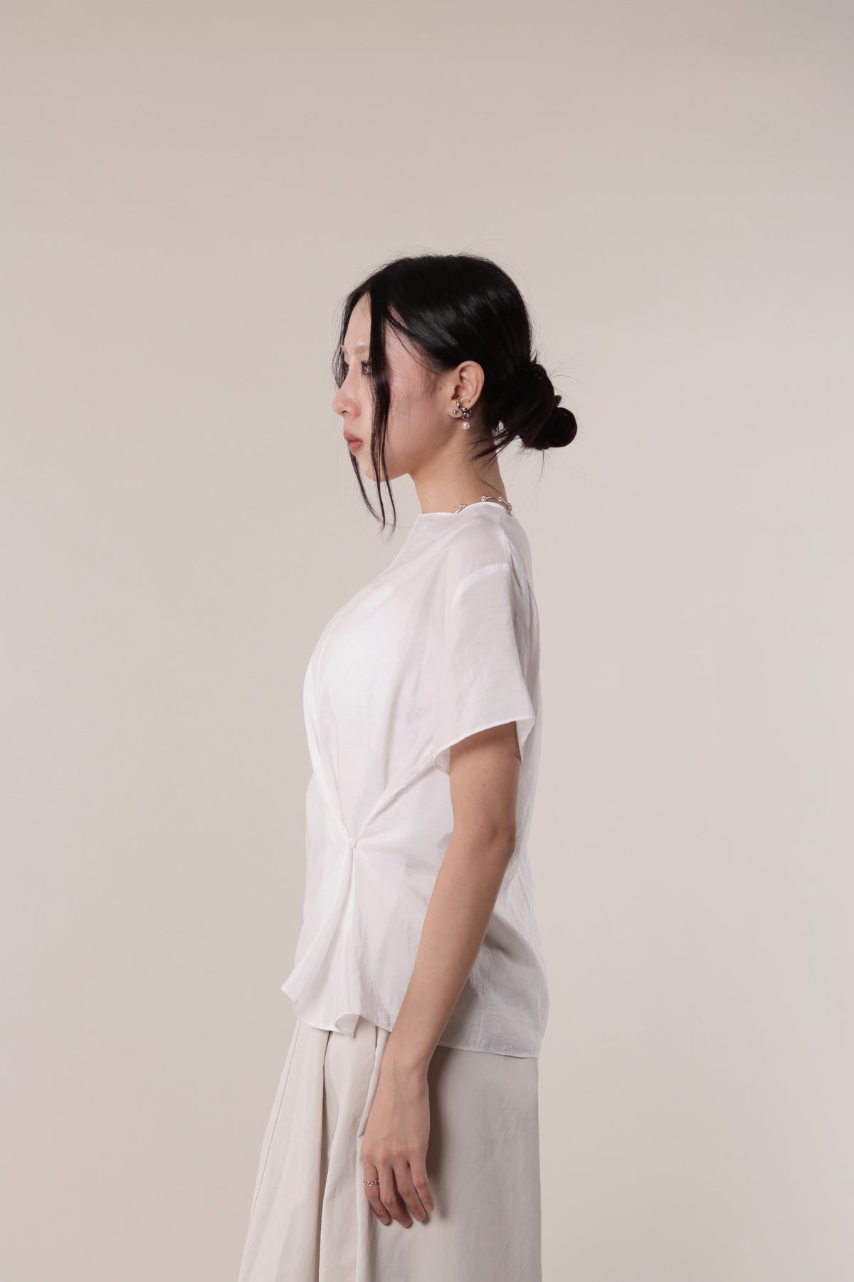 Asymmetric Twist Top (White)