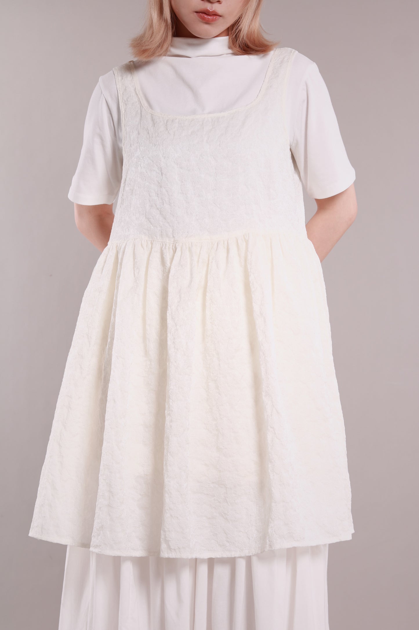 Mock Neck Tee (White)