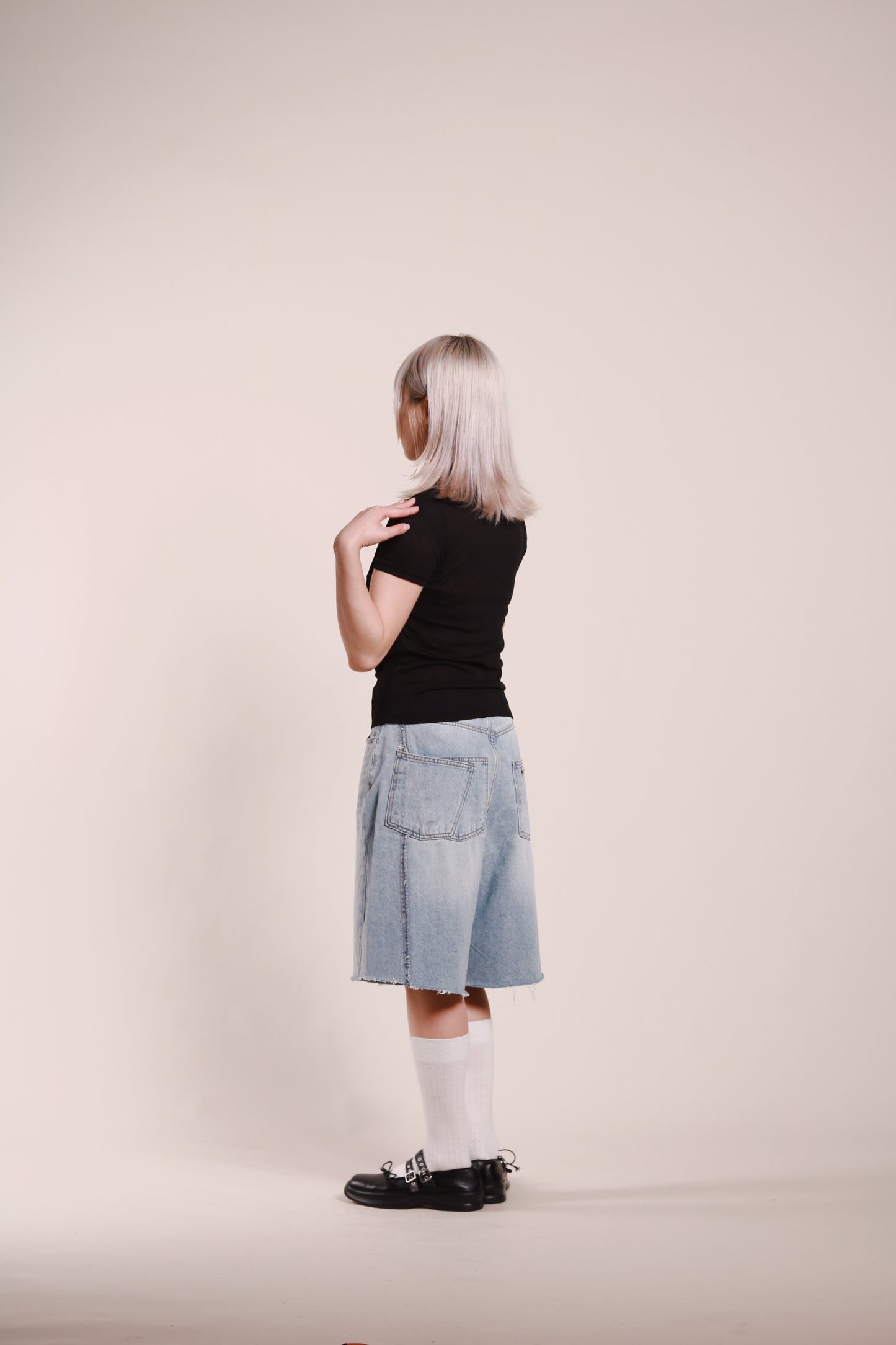 Gathered Polo Top (Black)