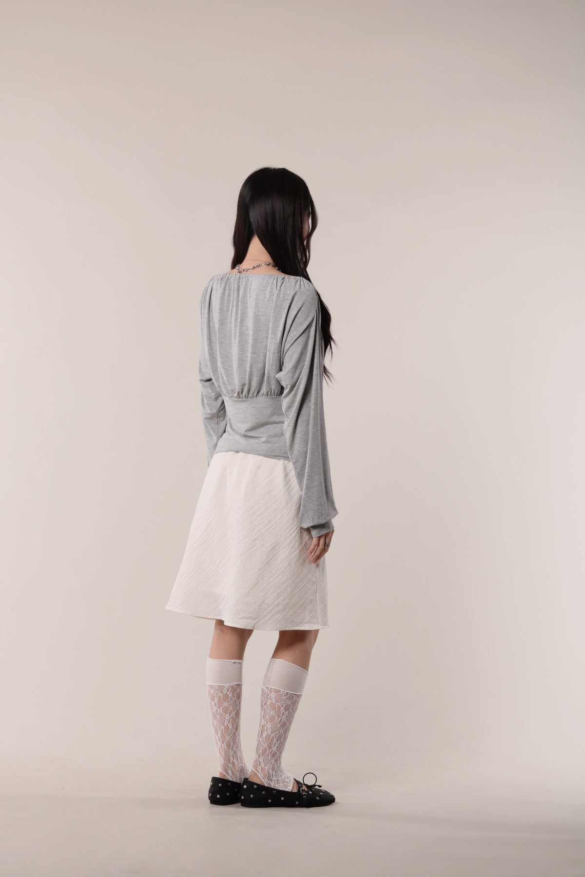 Luna Gathered Top (Grey)