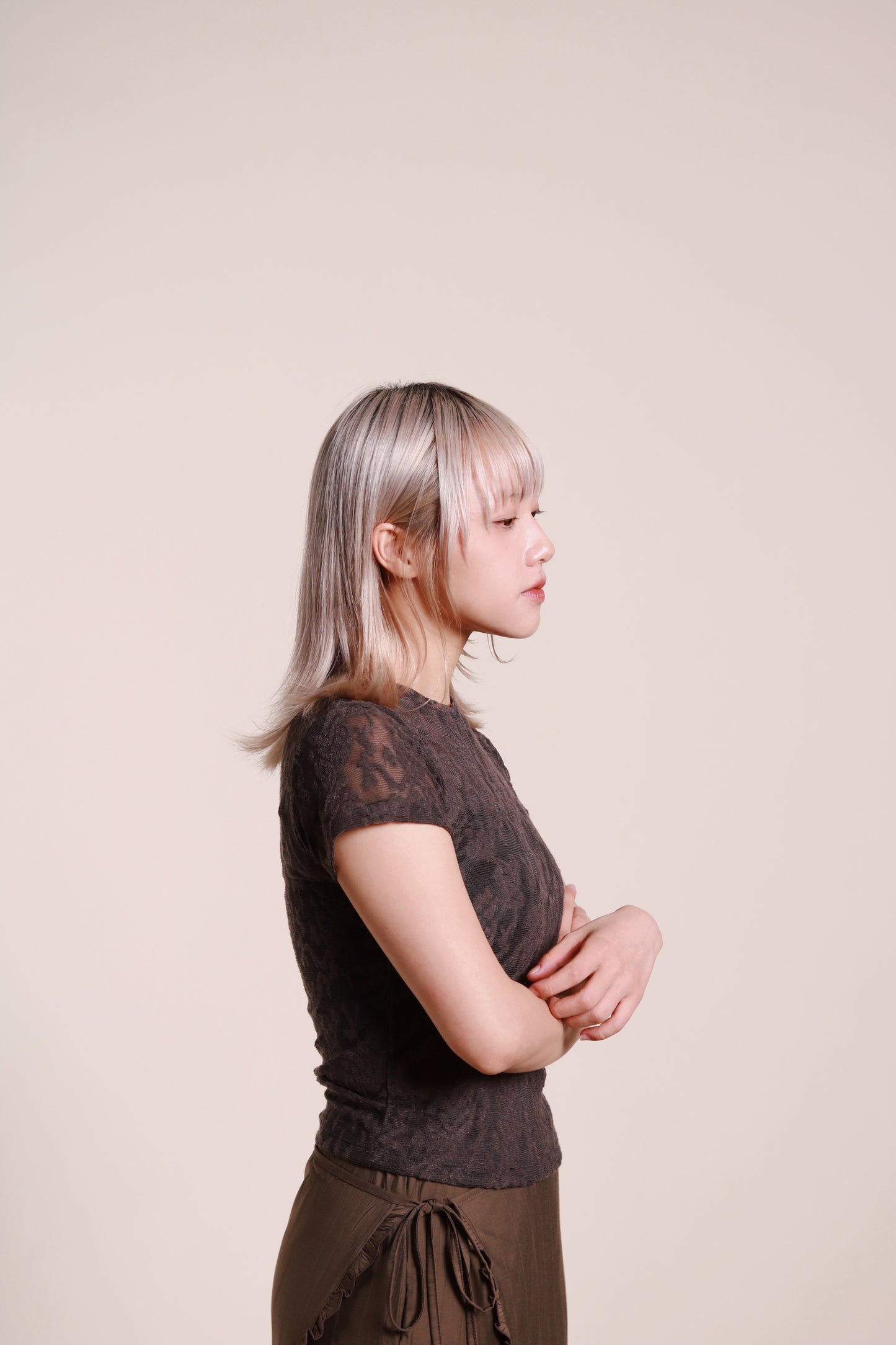 Mesh Flower Top (Charcoal)