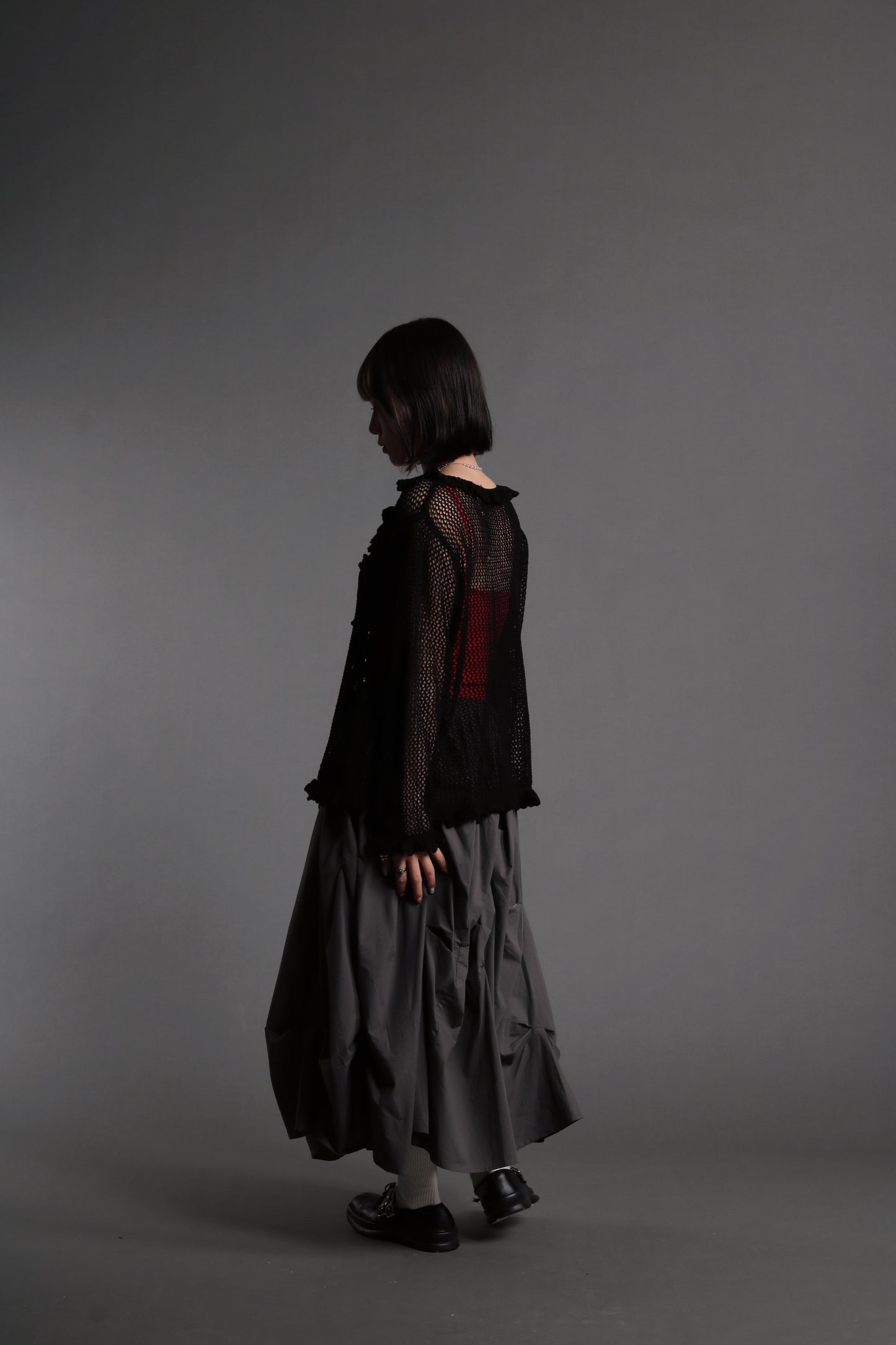 Doll Gathered Skirt (Charcoal)