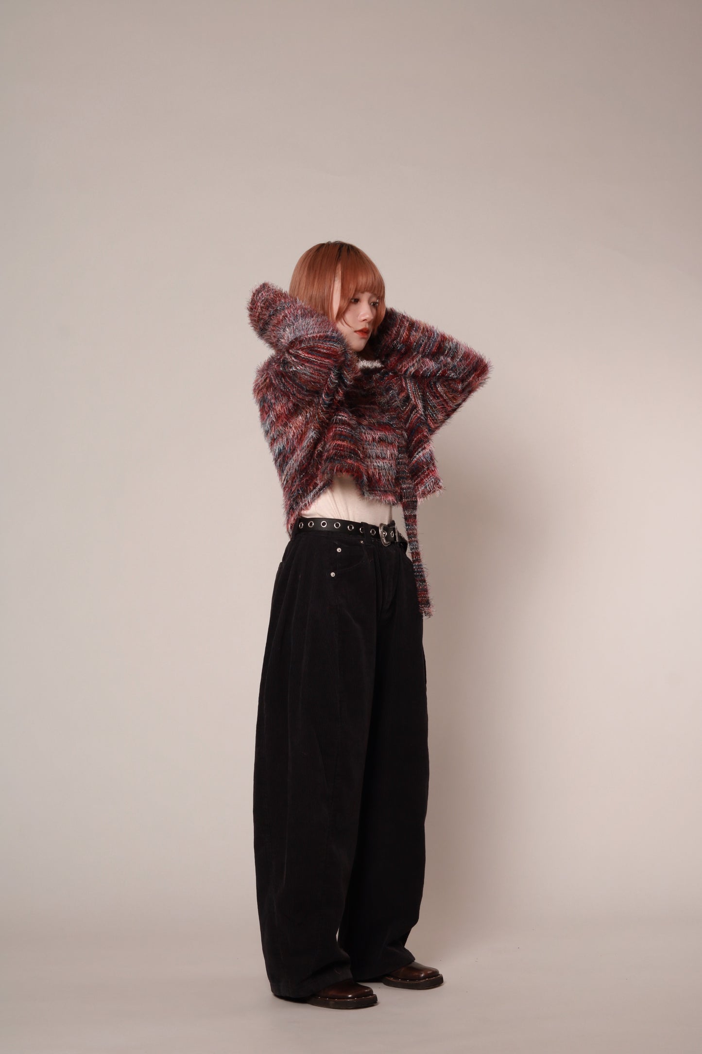 Fluffy Rainbow Sweater (Red)