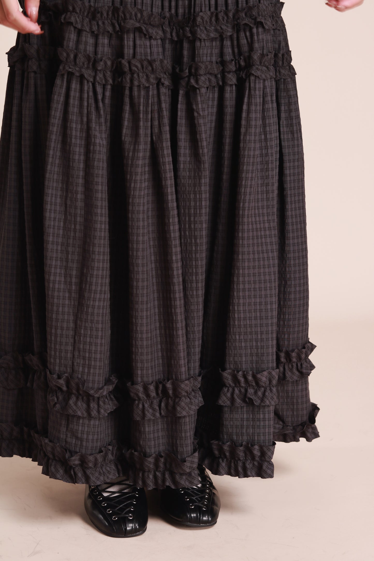 Doll Double Ruffle Skirt (Black)