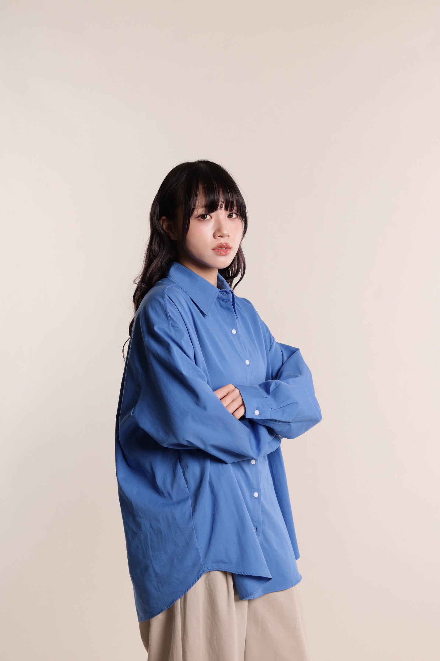 Oversized Boyfriend Shirt (Blue)