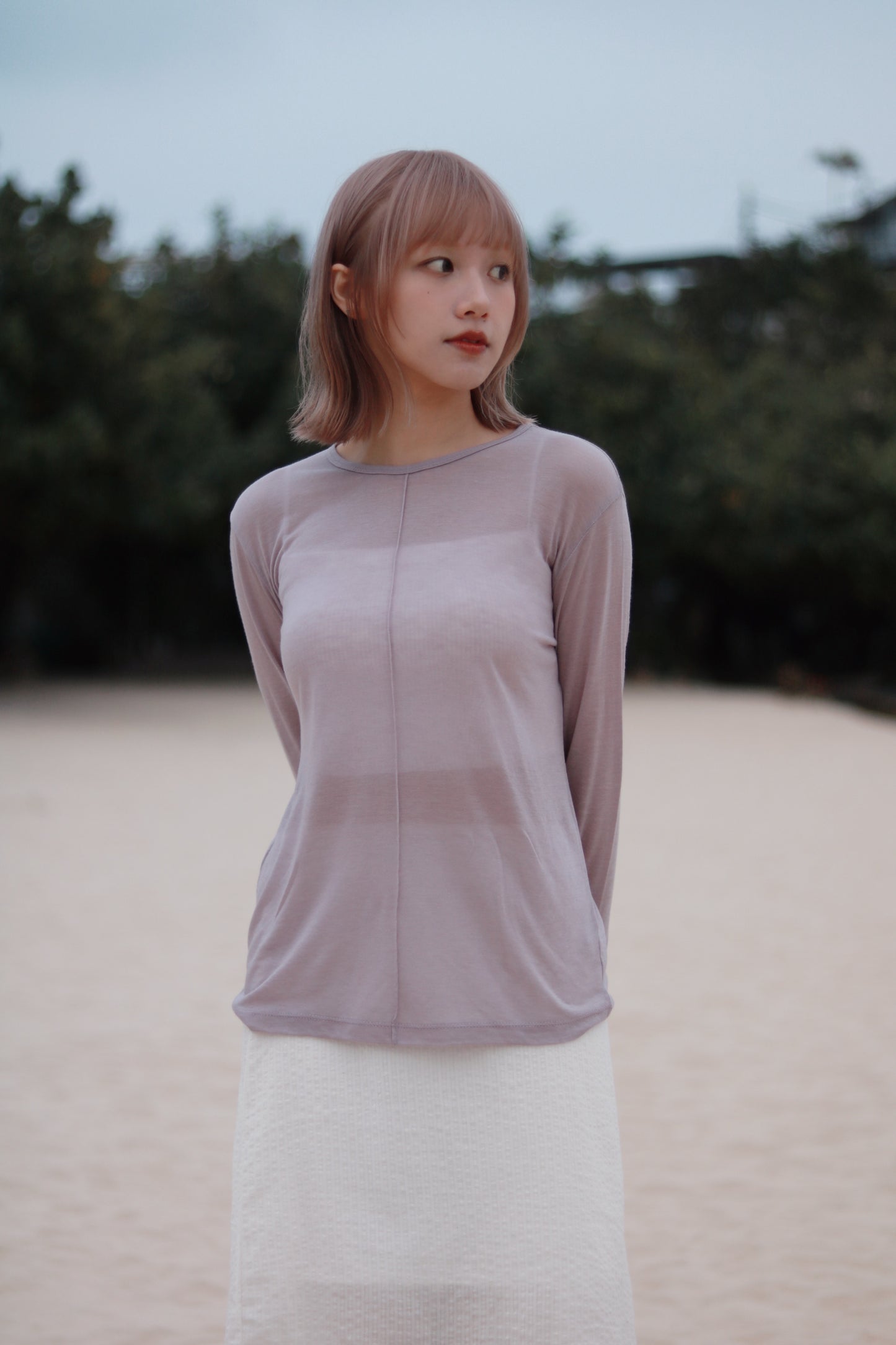 Spring Basic Top (Charcoal/Pink/Purple/White)