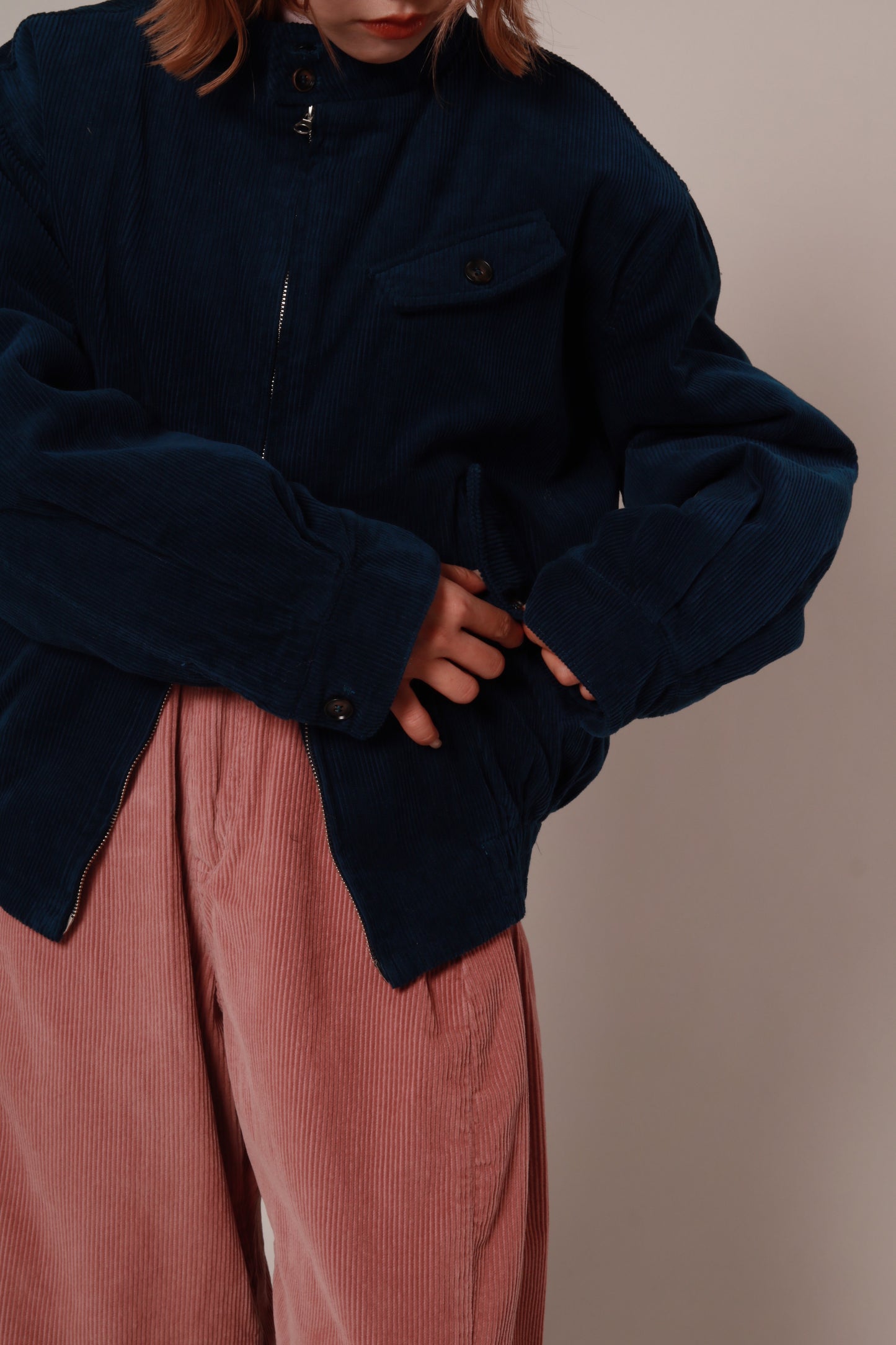Unisex Corduroy Jacket (Navy)