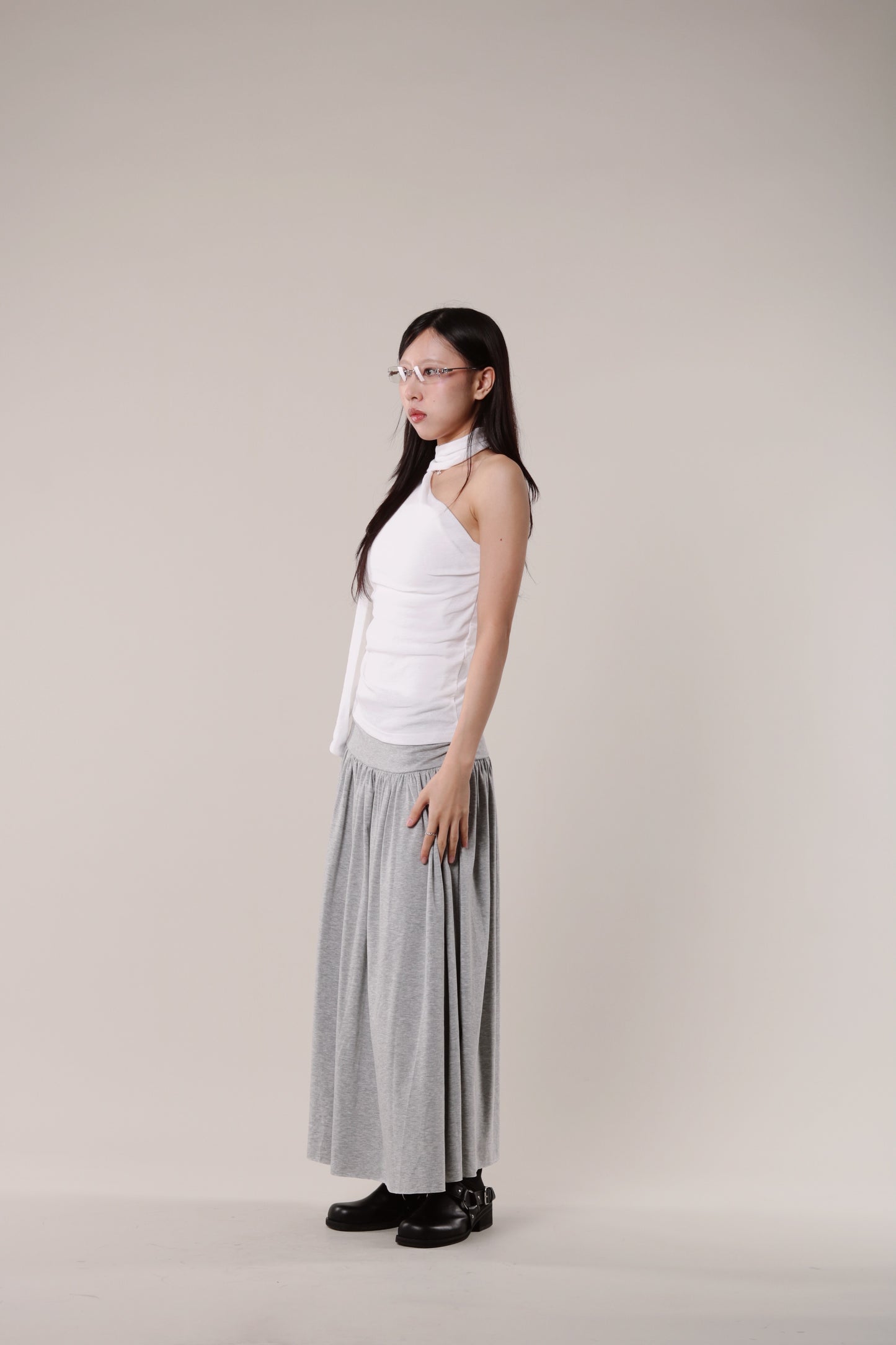 Linen Scarf Top (White)