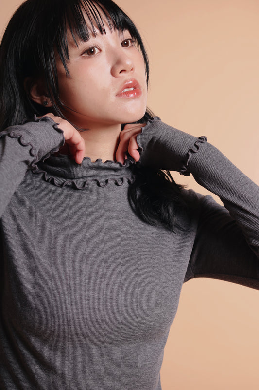 Double Ruffle Top (Grey)