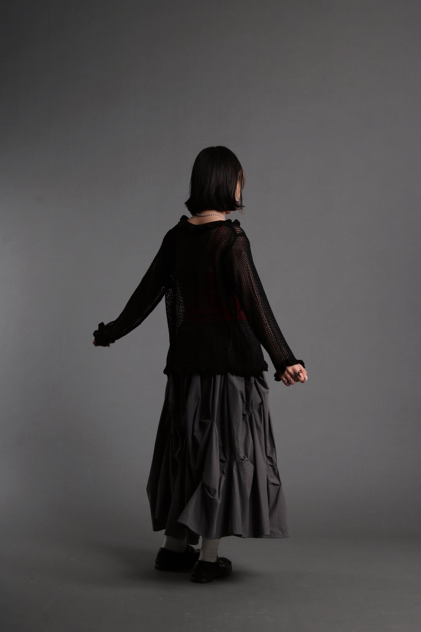 Doll Gathered Skirt (Charcoal)