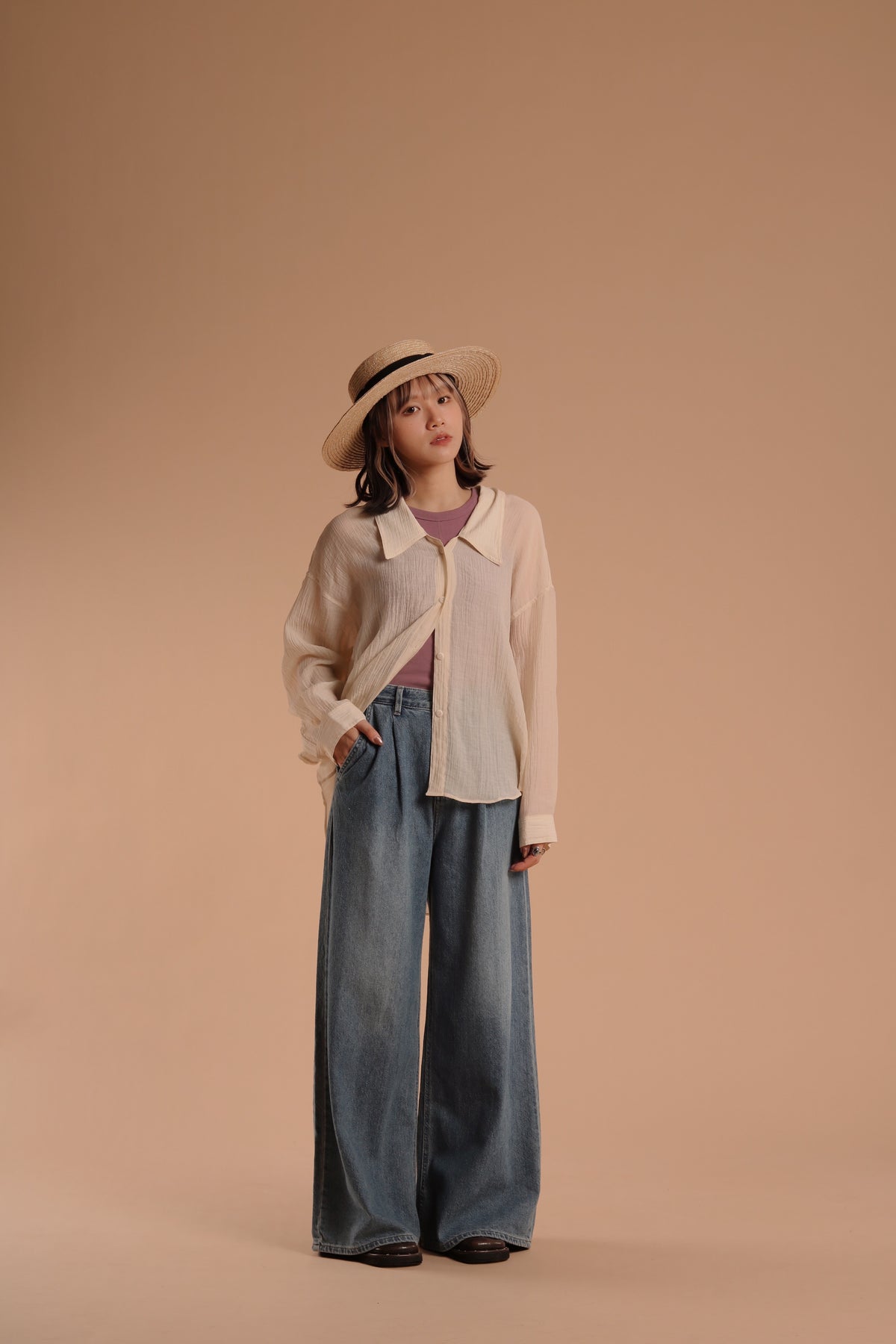 Vintage Linen Shirt (Beige)